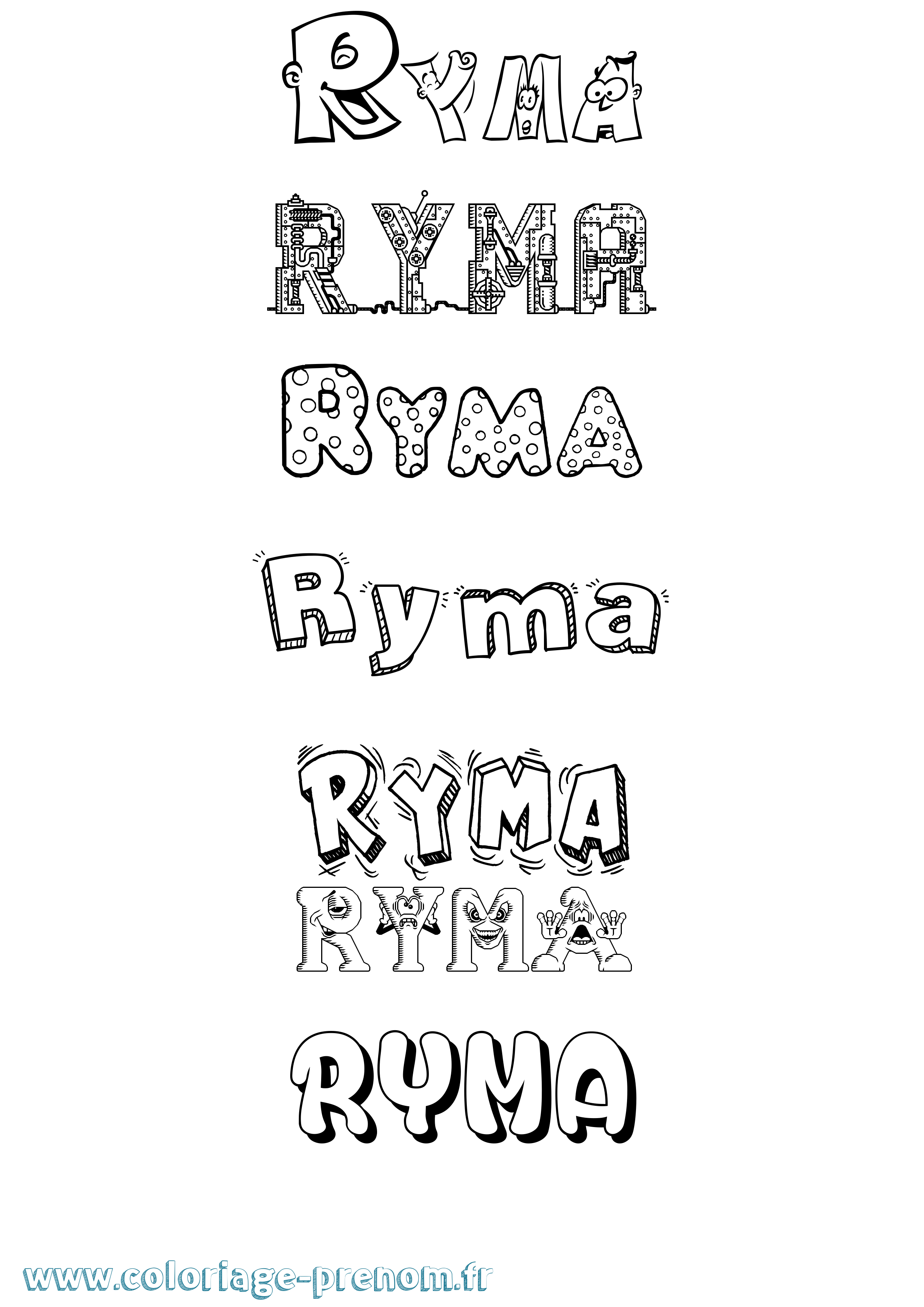 Coloriage Ryma Fun Coloriage prénom Ryma Fun