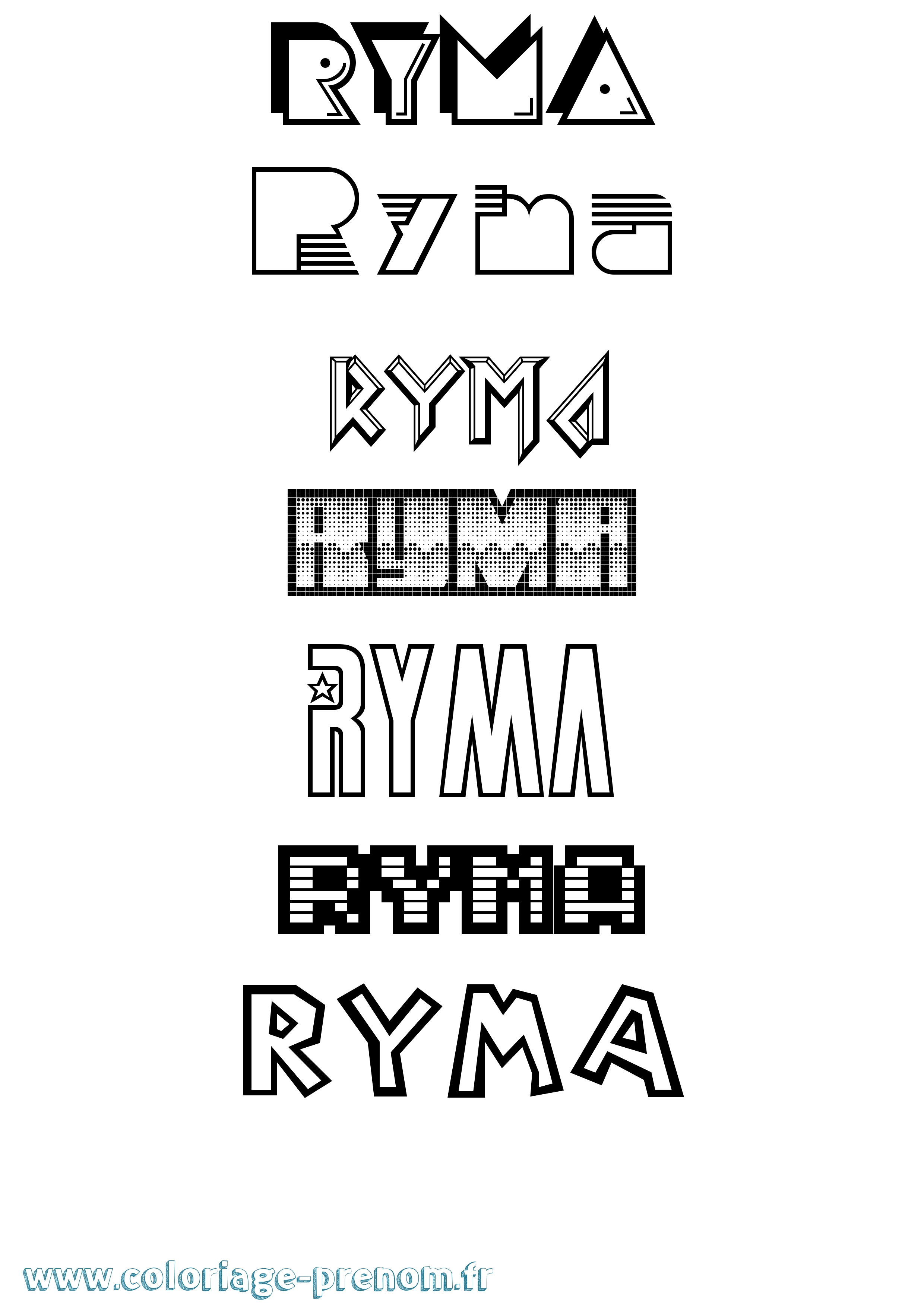 Coloriage Ryma Jeux Vidéos Coloriage prénom Ryma Jeux Vidéos