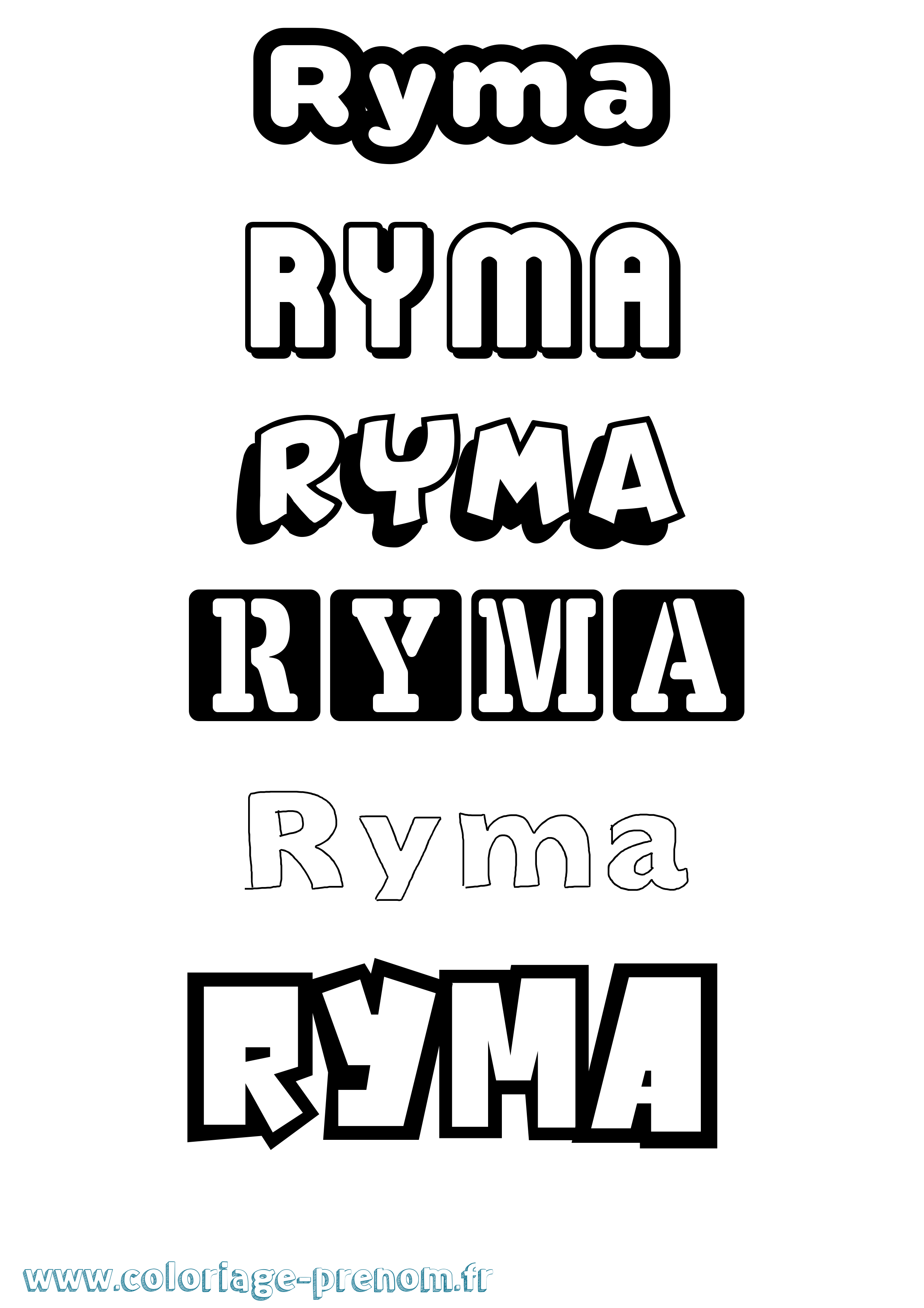 Coloriage Ryma Simple Coloriage prénom Ryma Simple