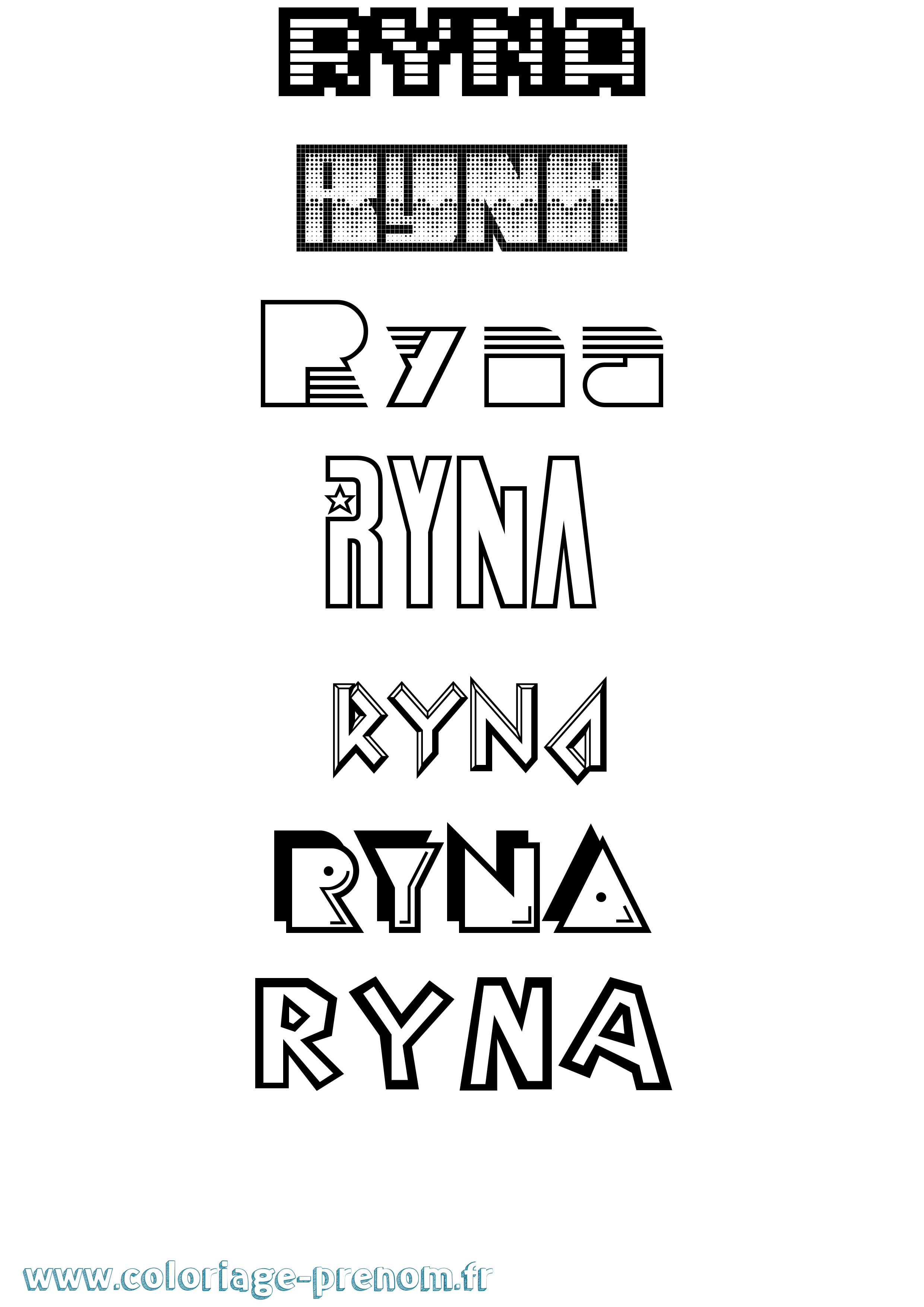 Coloriage Ryna Jeux Vidéos Coloriage prénom Ryna Jeux Vidéos
