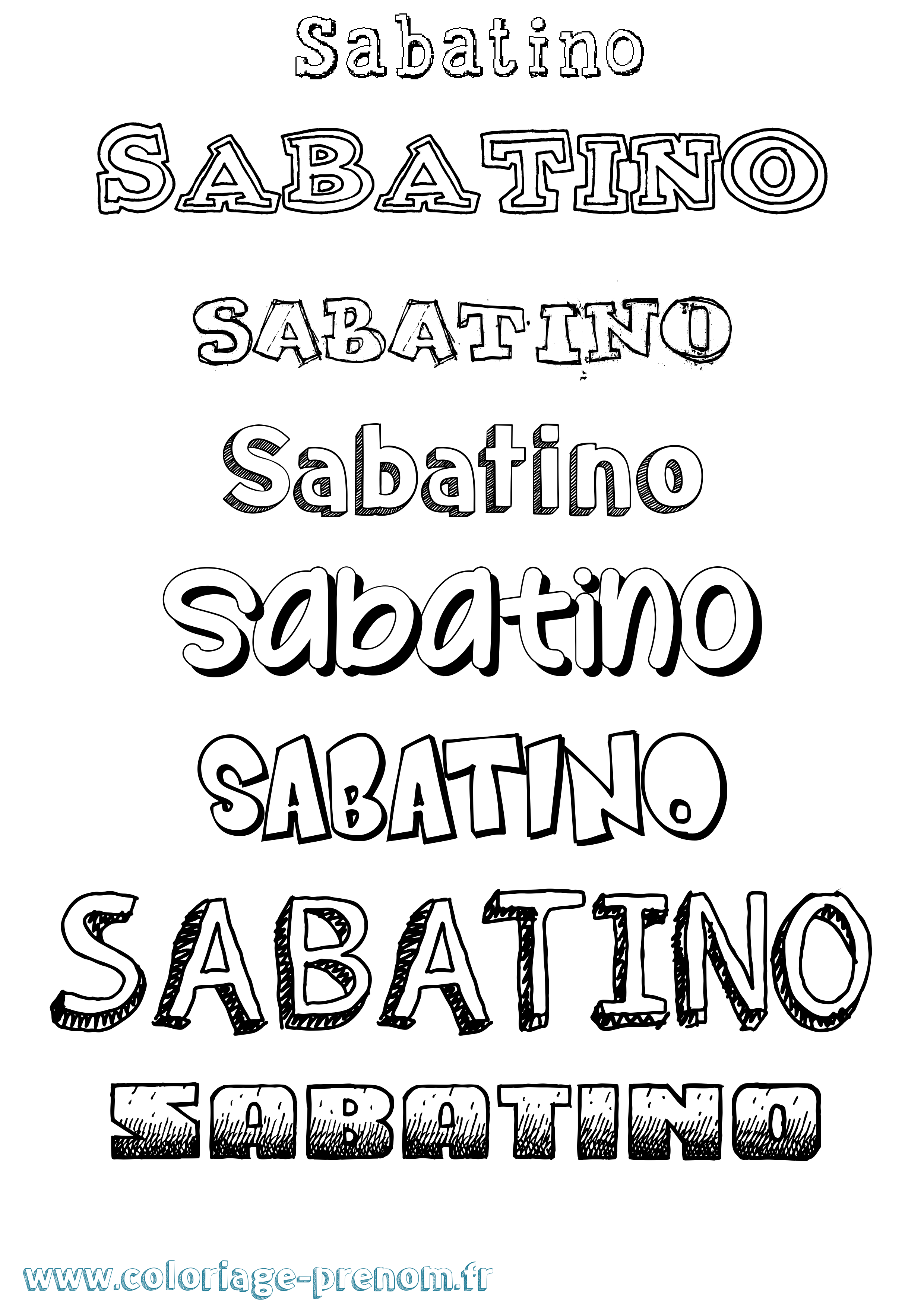 Coloriage Sabatino Dessiné Coloriage prénom Sabatino Dessiné