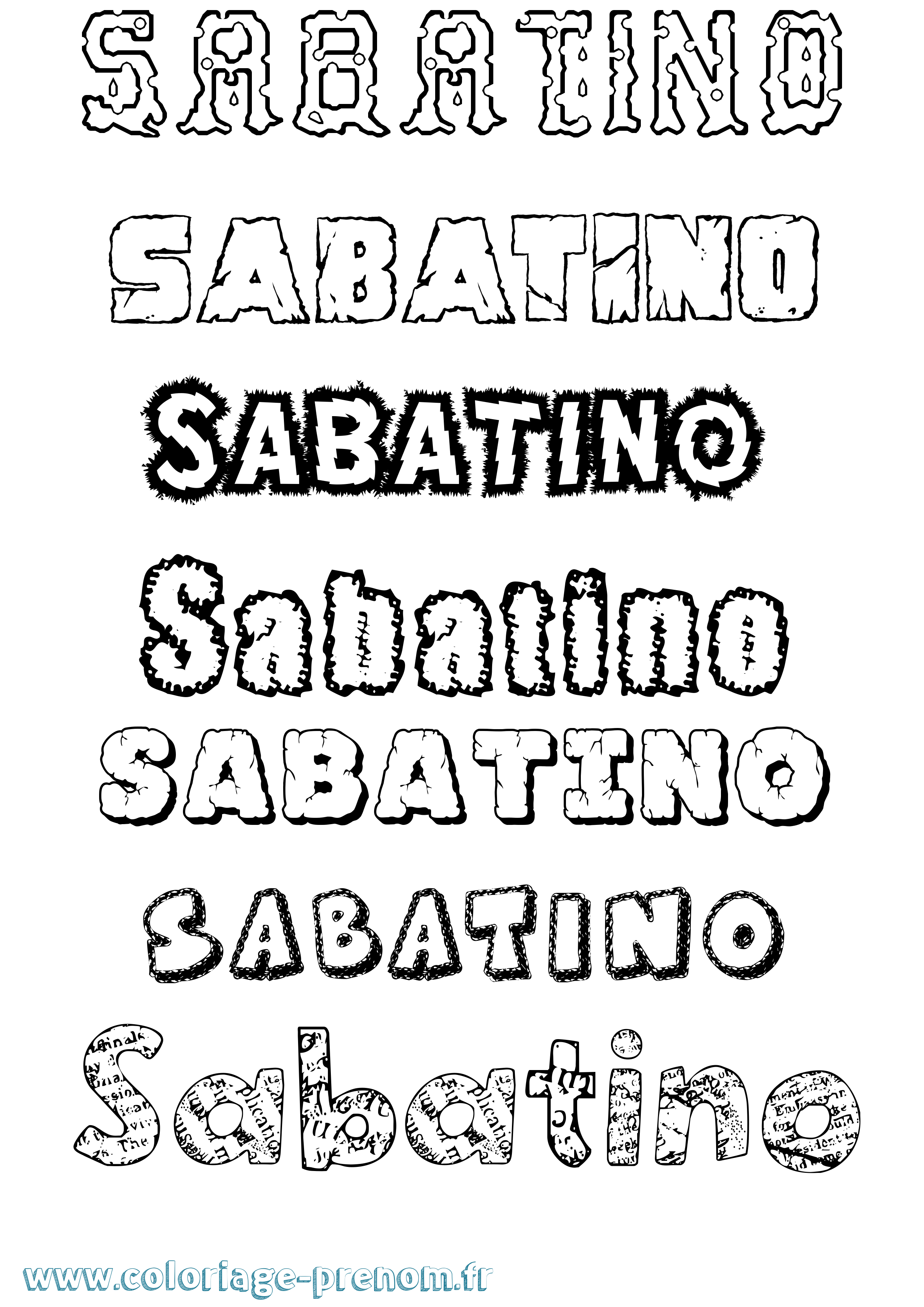 Coloriage Sabatino Destructuré Coloriage prénom Sabatino Destructuré
