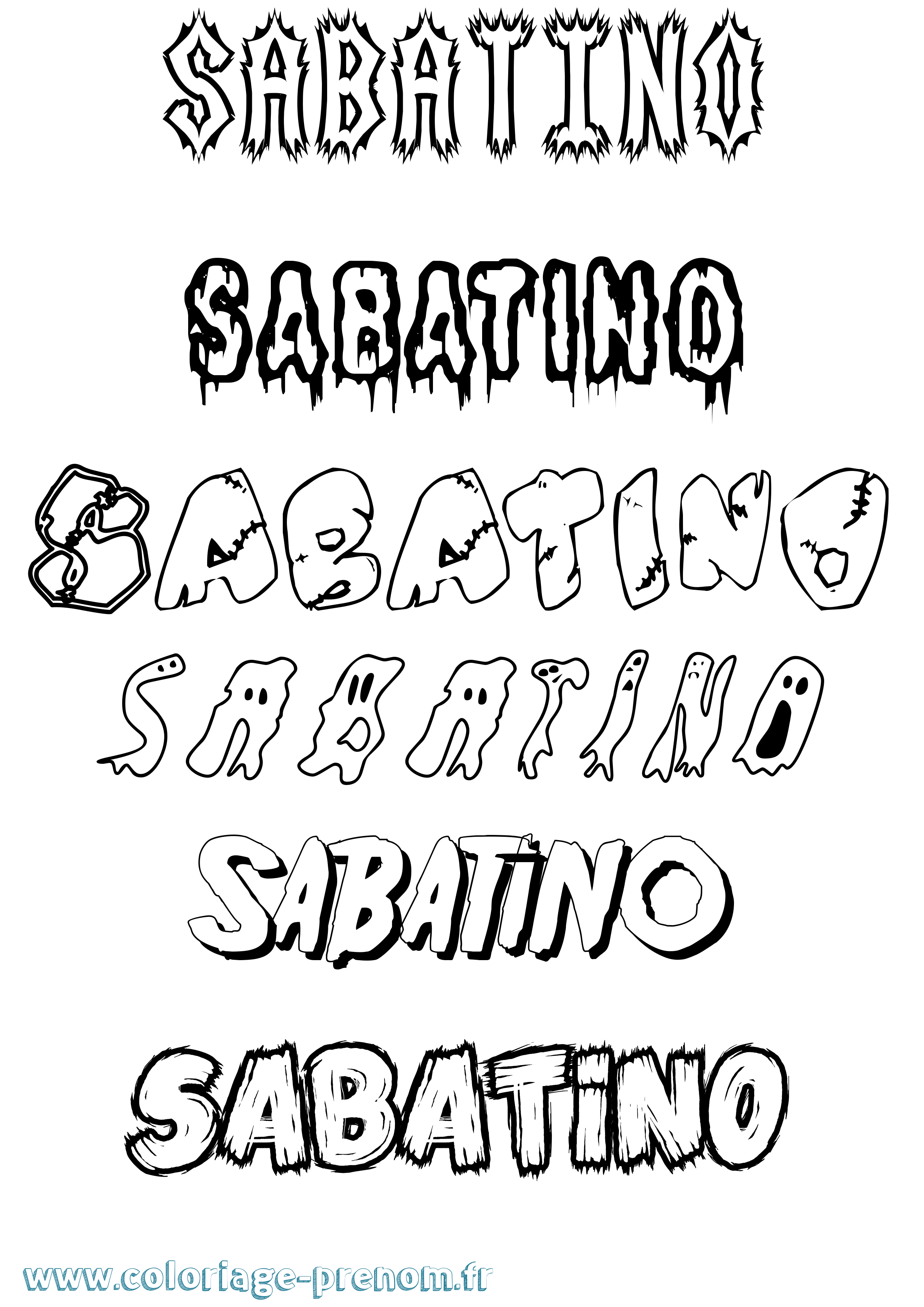 Coloriage Sabatino Frisson Coloriage prénom Sabatino Frisson