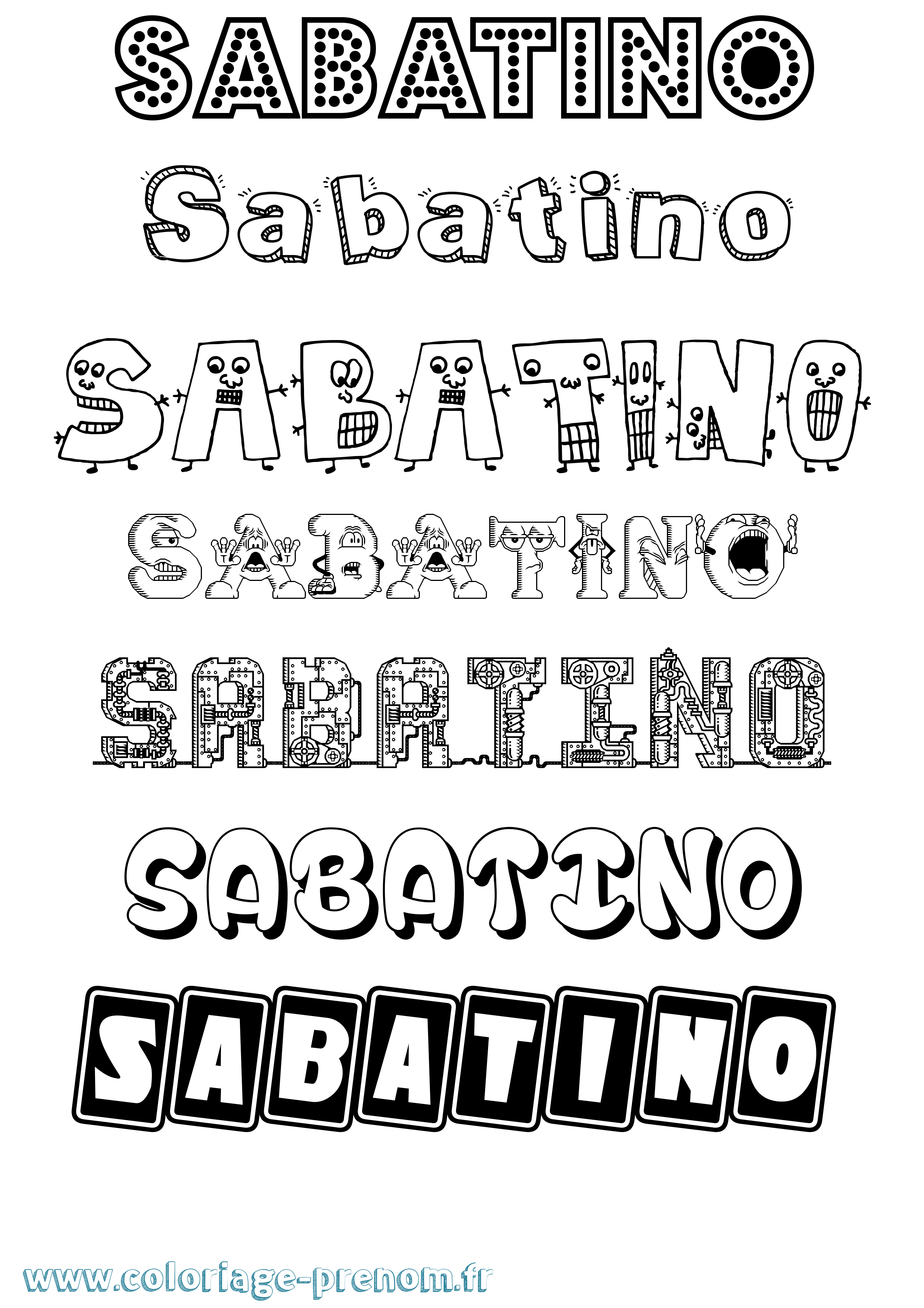 Coloriage Sabatino Fun Coloriage prénom Sabatino Fun