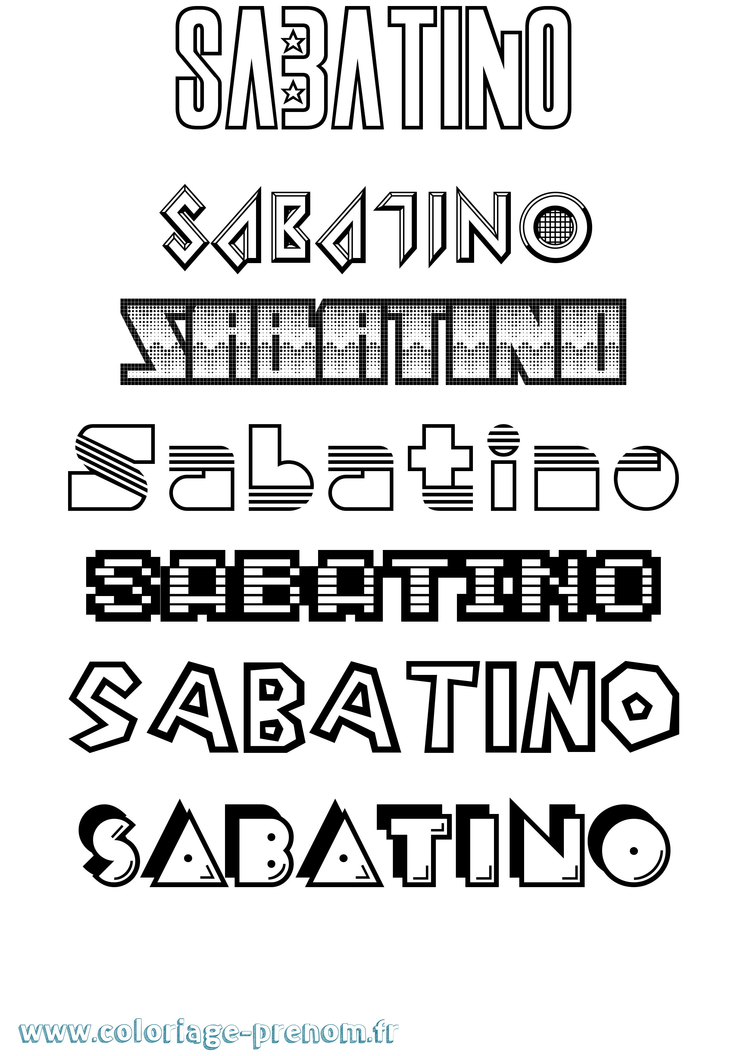 Coloriage Sabatino Jeux Vidéos Coloriage prénom Sabatino Jeux Vidéos