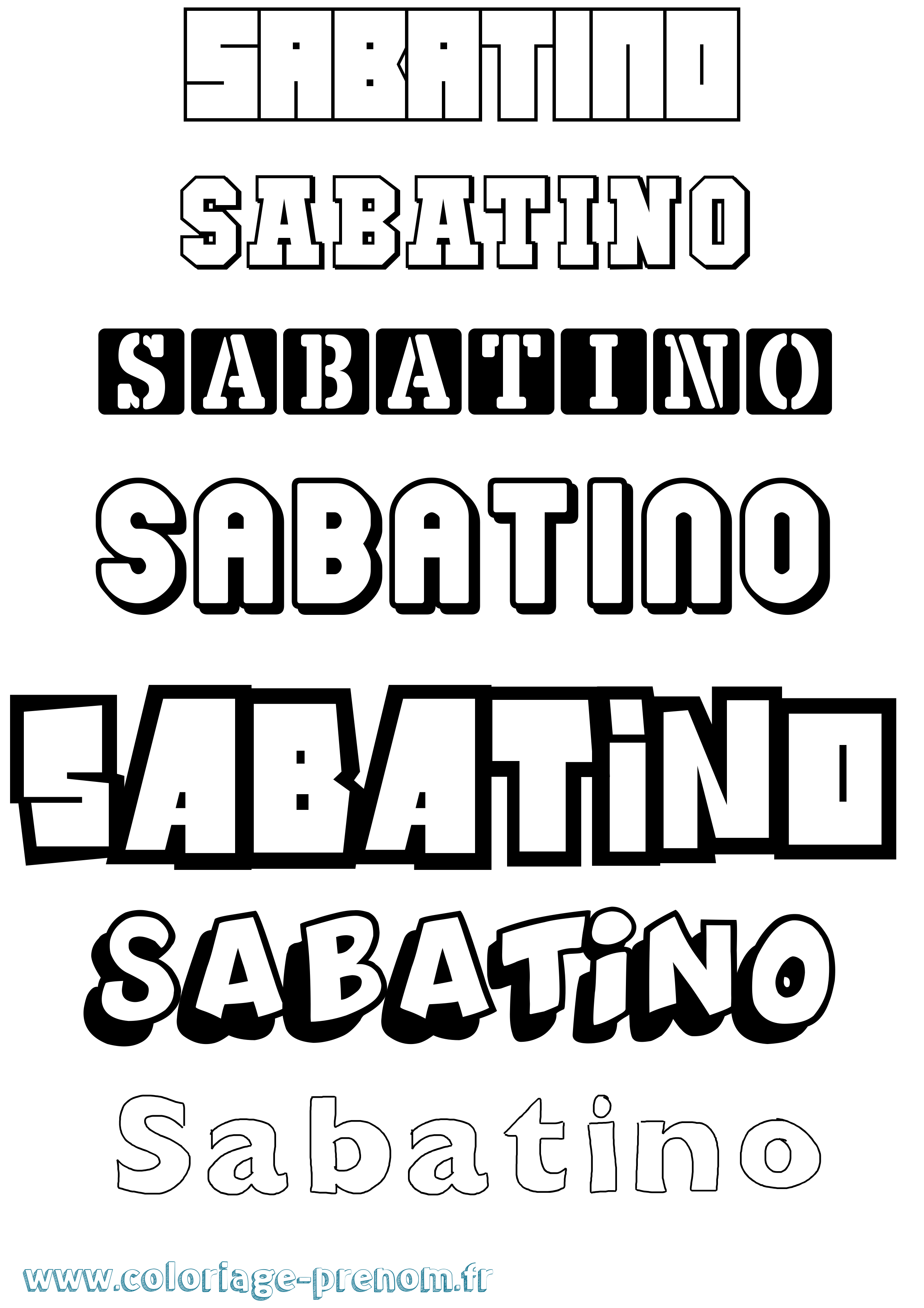 Coloriage Sabatino Simple Coloriage prénom Sabatino Simple