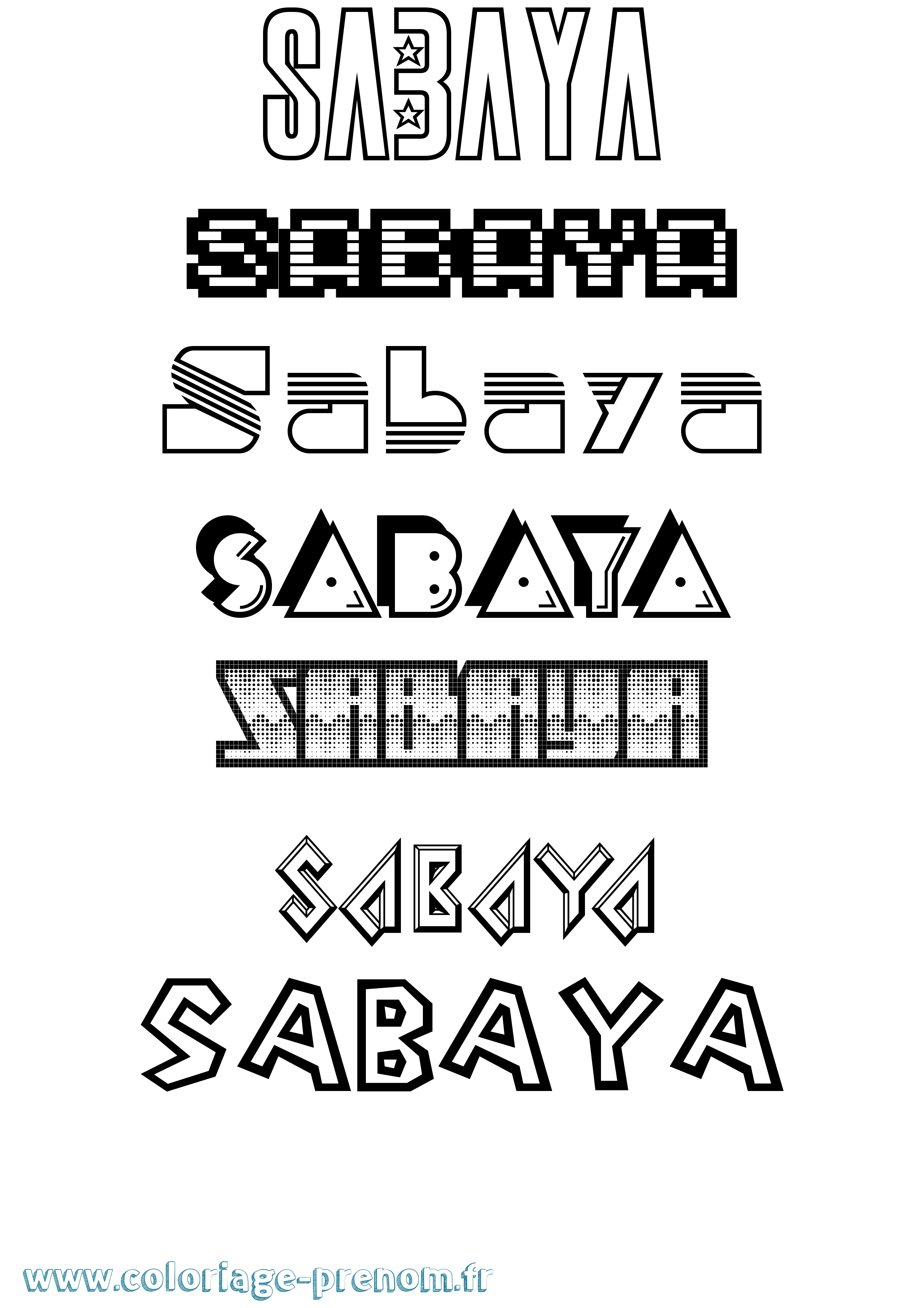 Coloriage Sabaya Jeux Vidéos Coloriage prénom Sabaya Jeux Vidéos