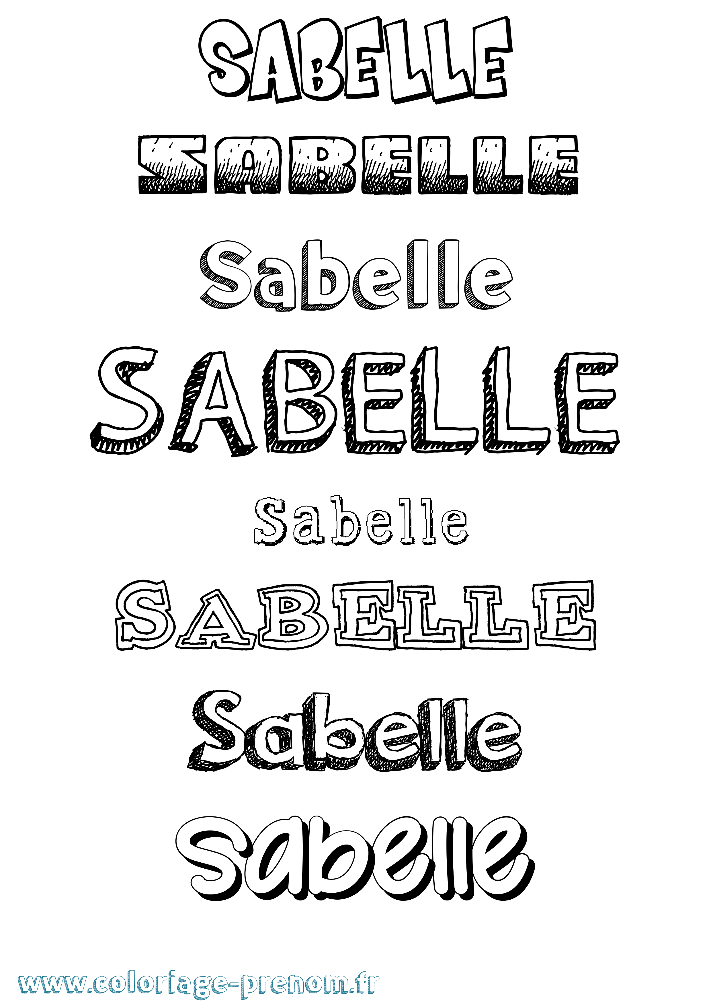 Coloriage Sabelle Dessiné Coloriage prénom Sabelle Dessiné