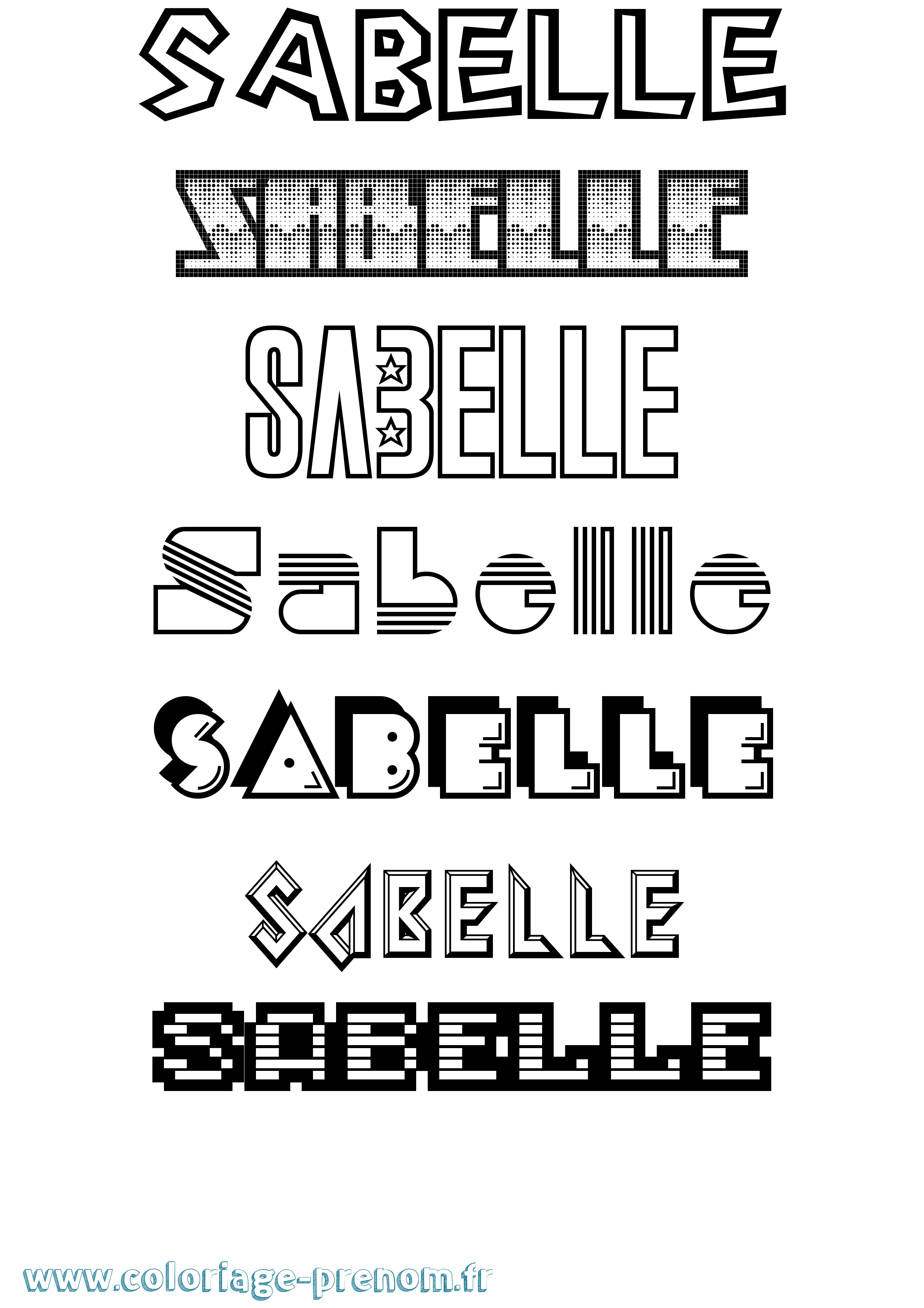 Coloriage Sabelle Jeux Vidéos Coloriage prénom Sabelle Jeux Vidéos