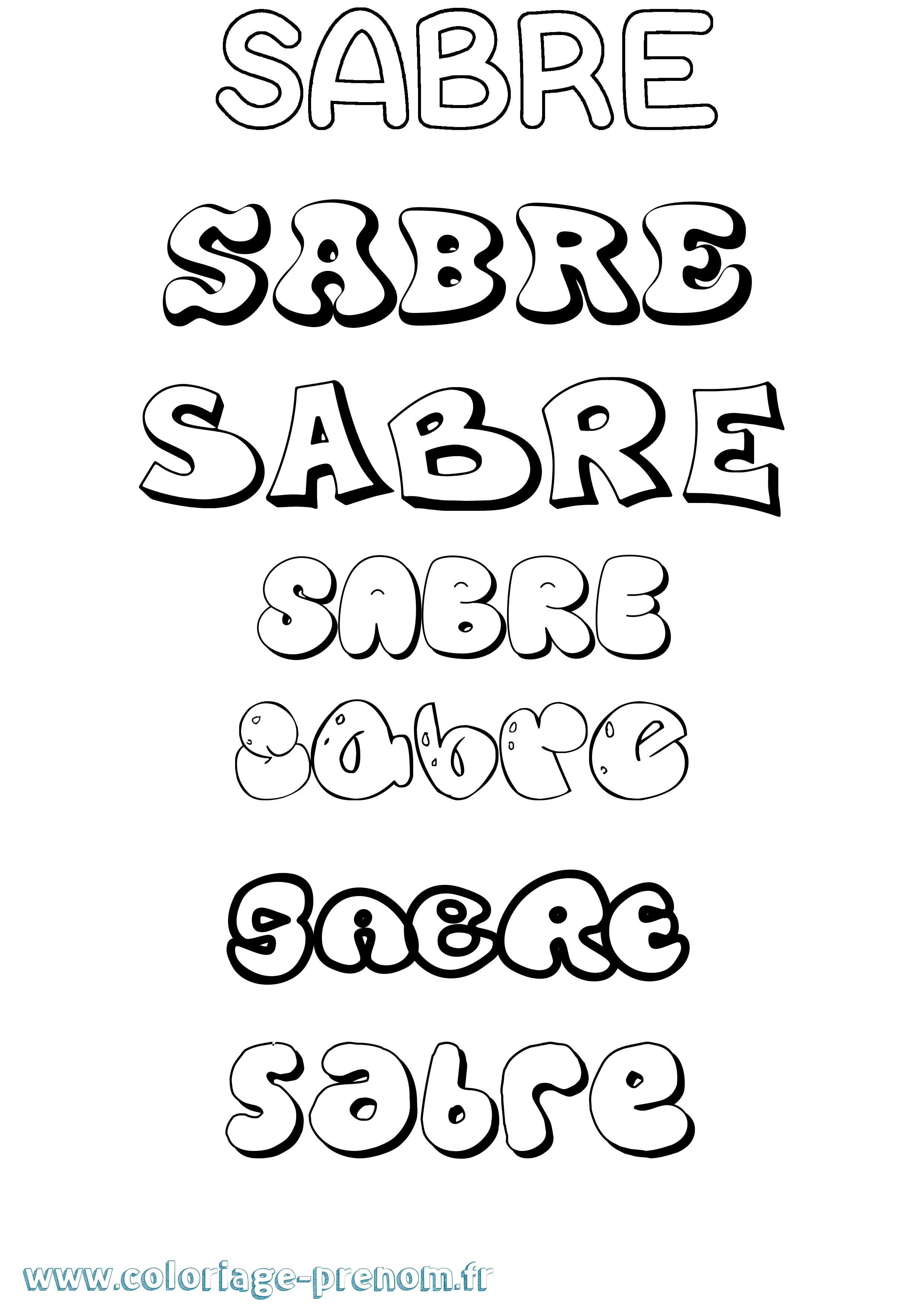 Coloriage Sabre Bubble Coloriage prénom Sabre Bubble