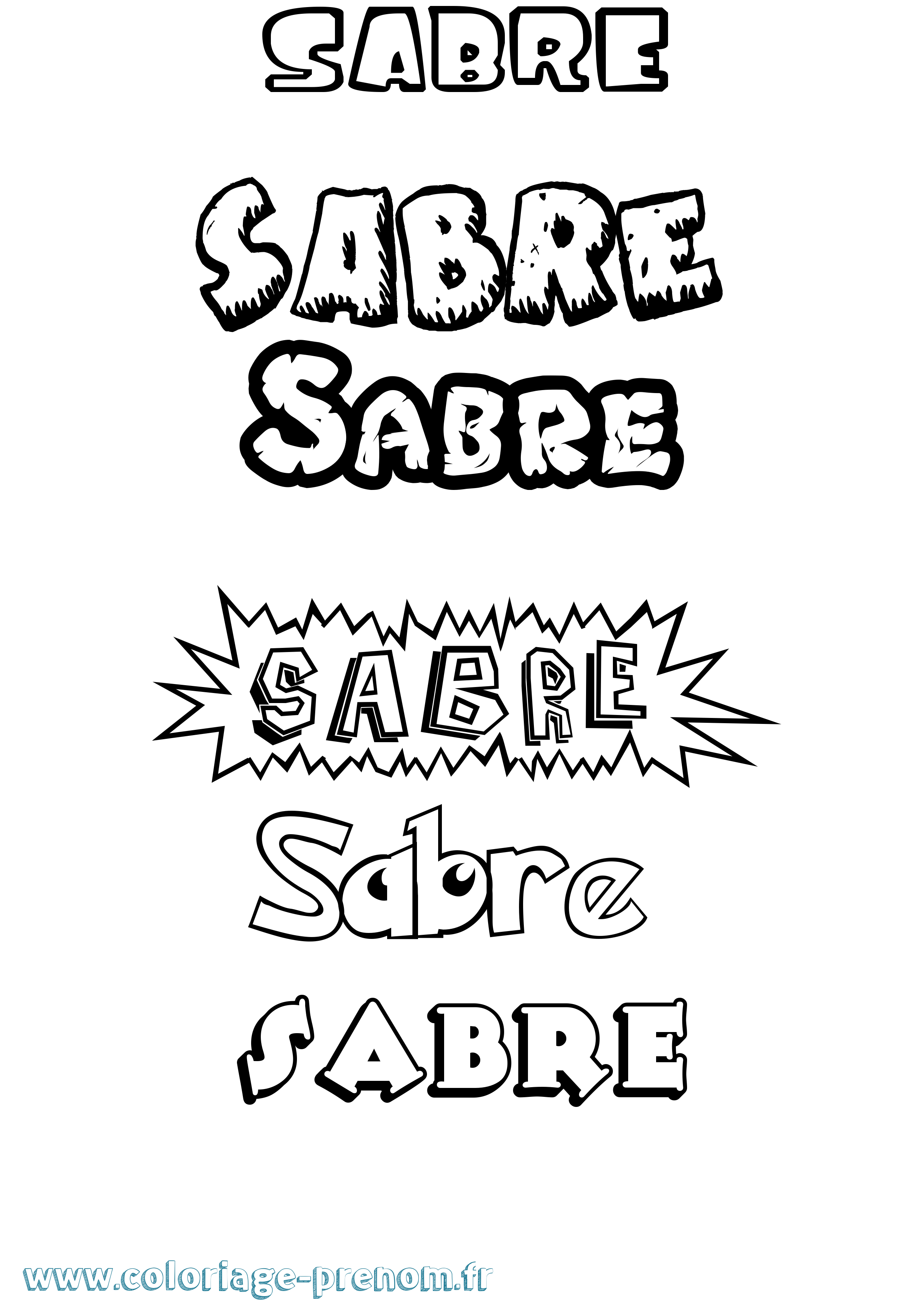 Coloriage Sabre Dessin Animé Coloriage prénom Sabre Dessin Animé