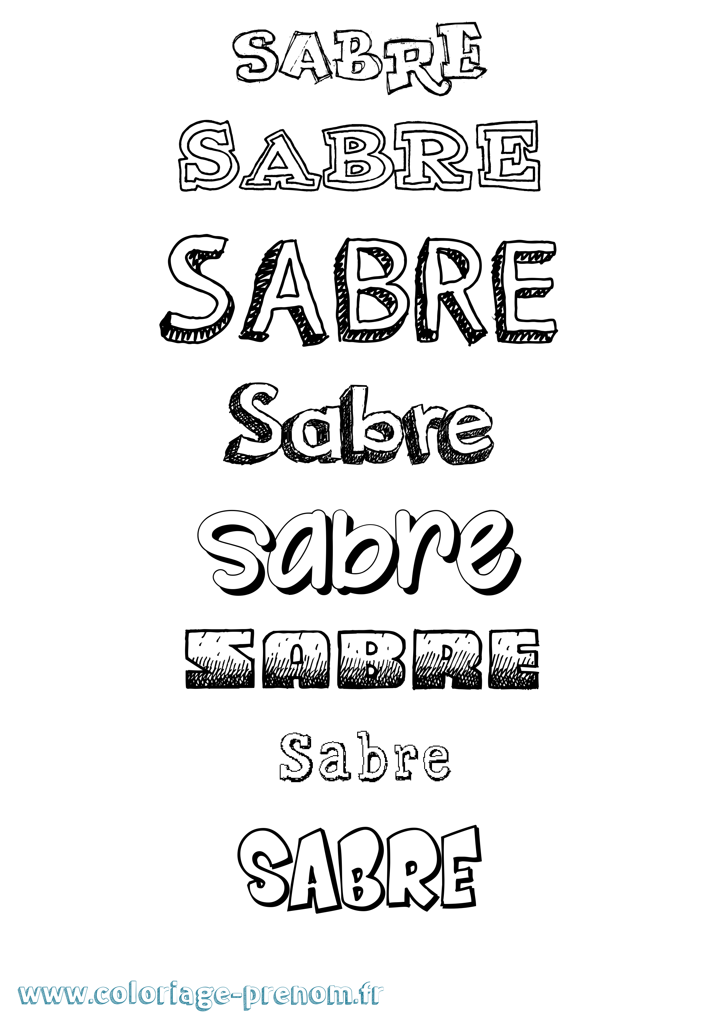 Coloriage Sabre Dessiné Coloriage prénom Sabre Dessiné