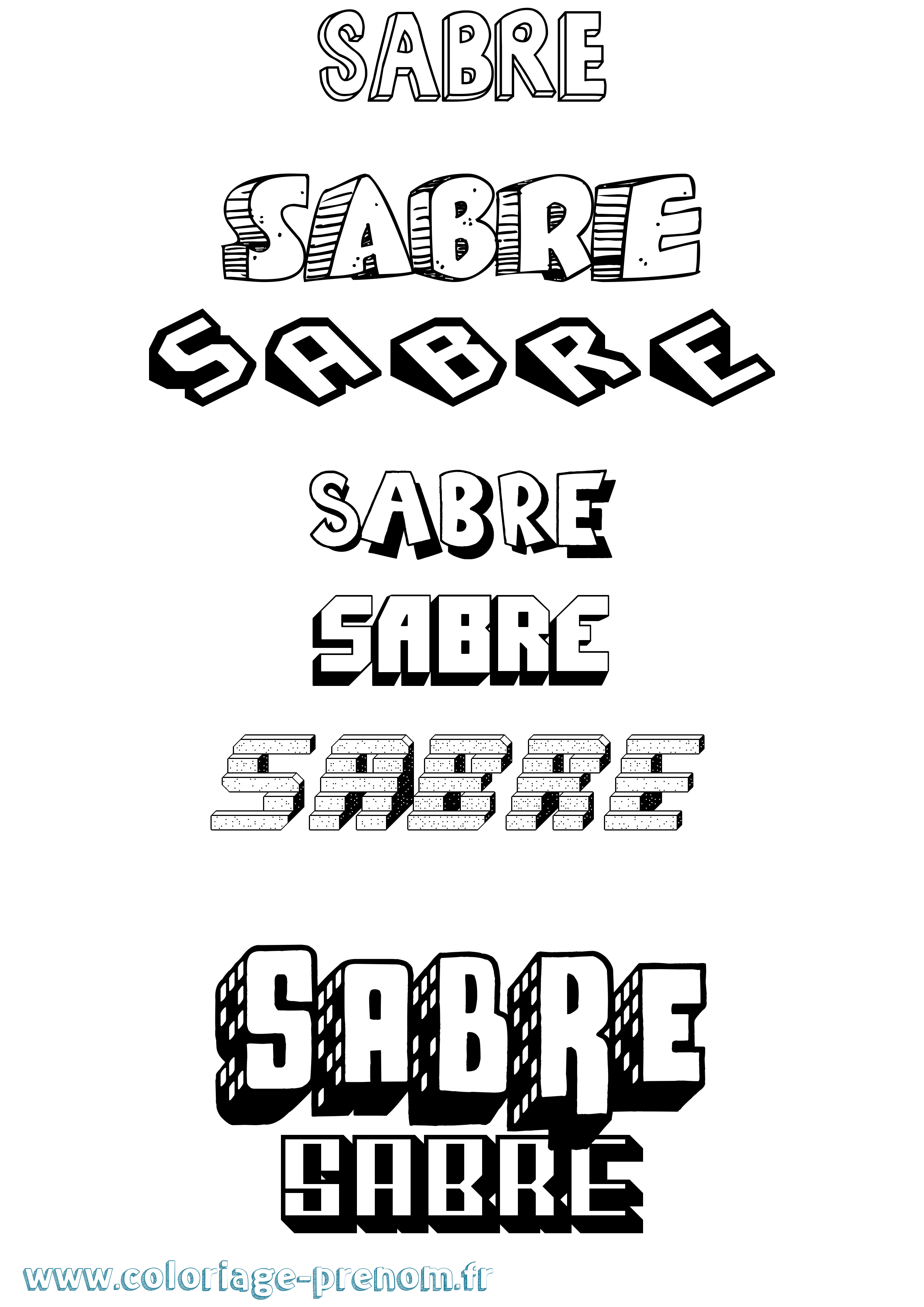 Coloriage Sabre Effet 3D Coloriage prénom Sabre Effet 3D