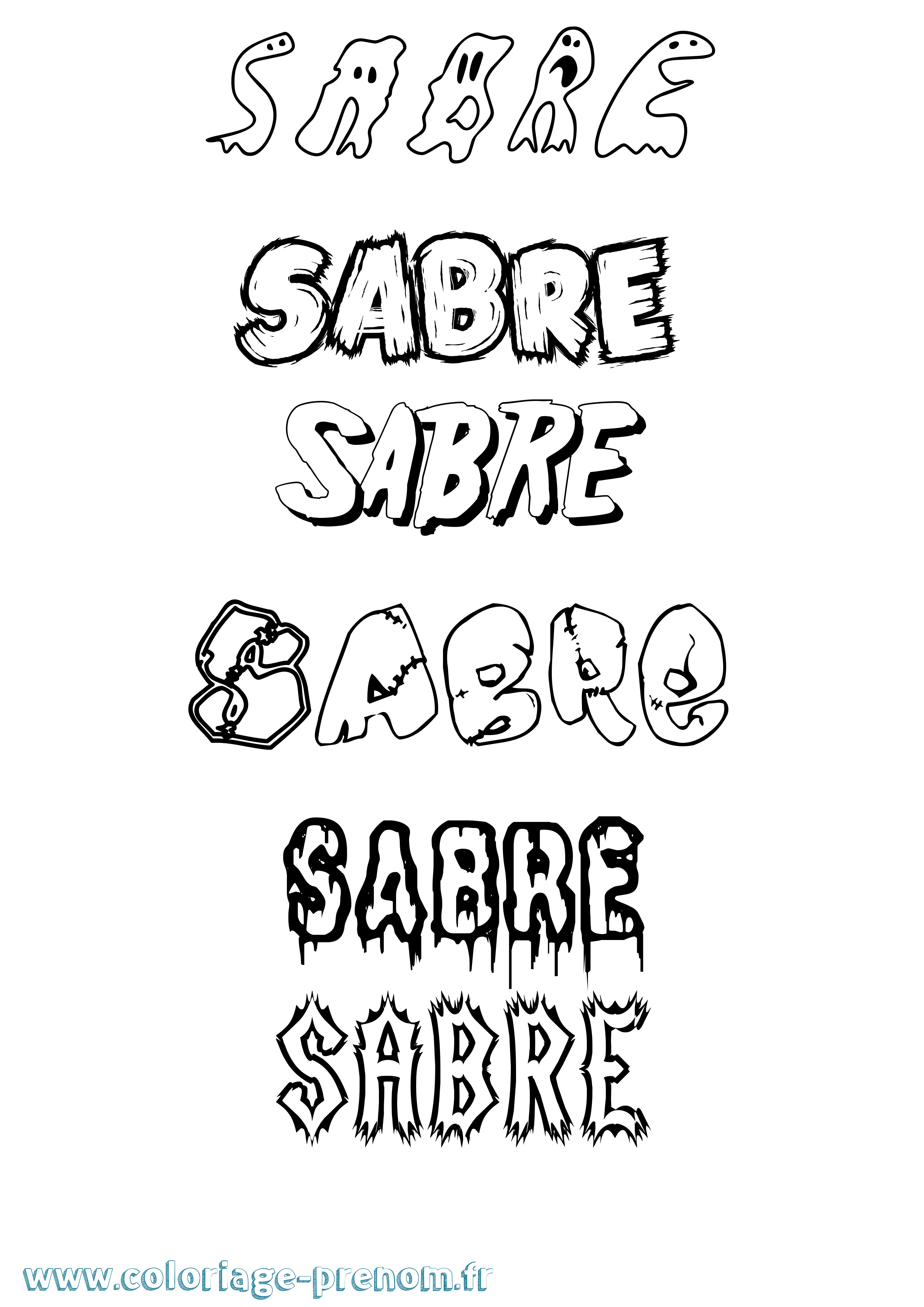 Coloriage Sabre Frisson Coloriage prénom Sabre Frisson
