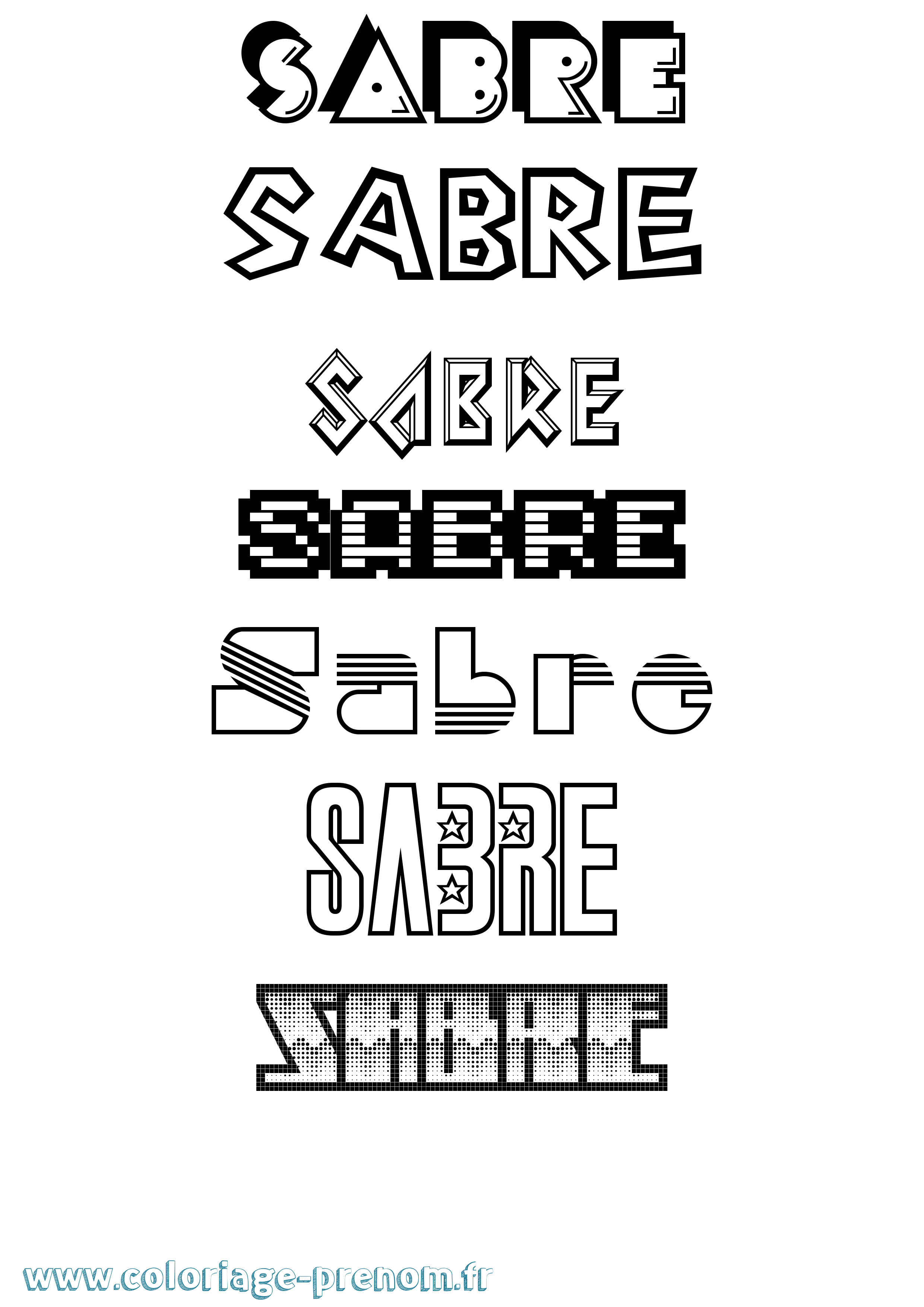 Coloriage Sabre Jeux Vidéos Coloriage prénom Sabre Jeux Vidéos