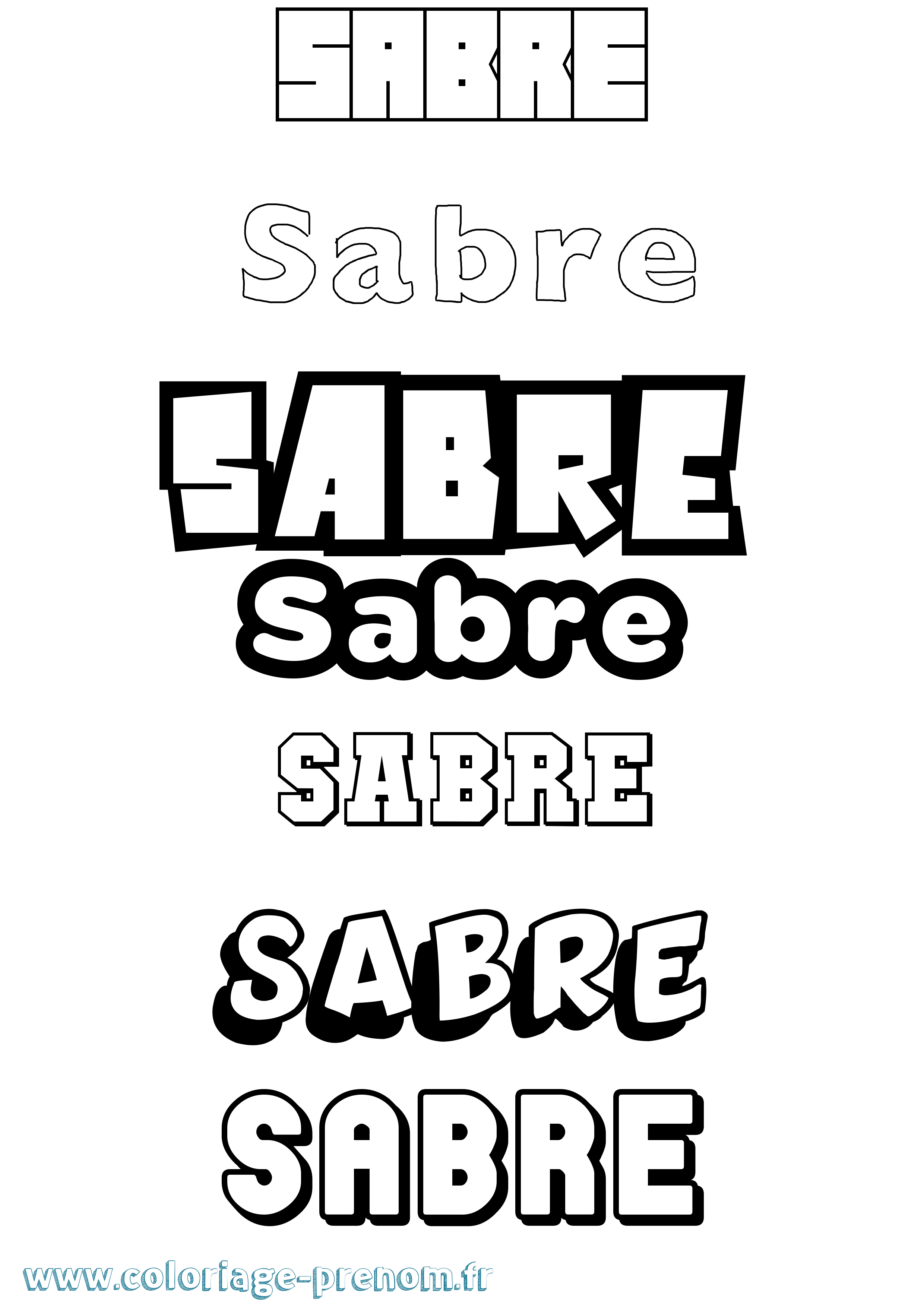 Coloriage Sabre Simple Coloriage prénom Sabre Simple