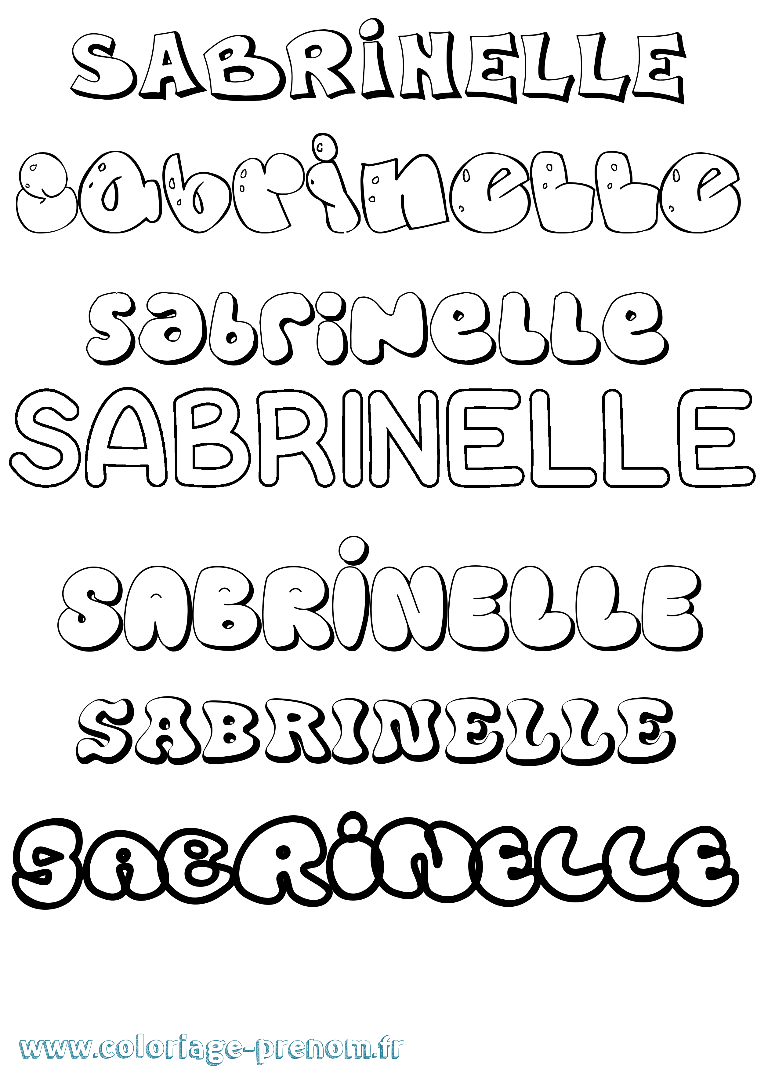 Coloriage Sabrinelle Bubble Coloriage prénom Sabrinelle Bubble