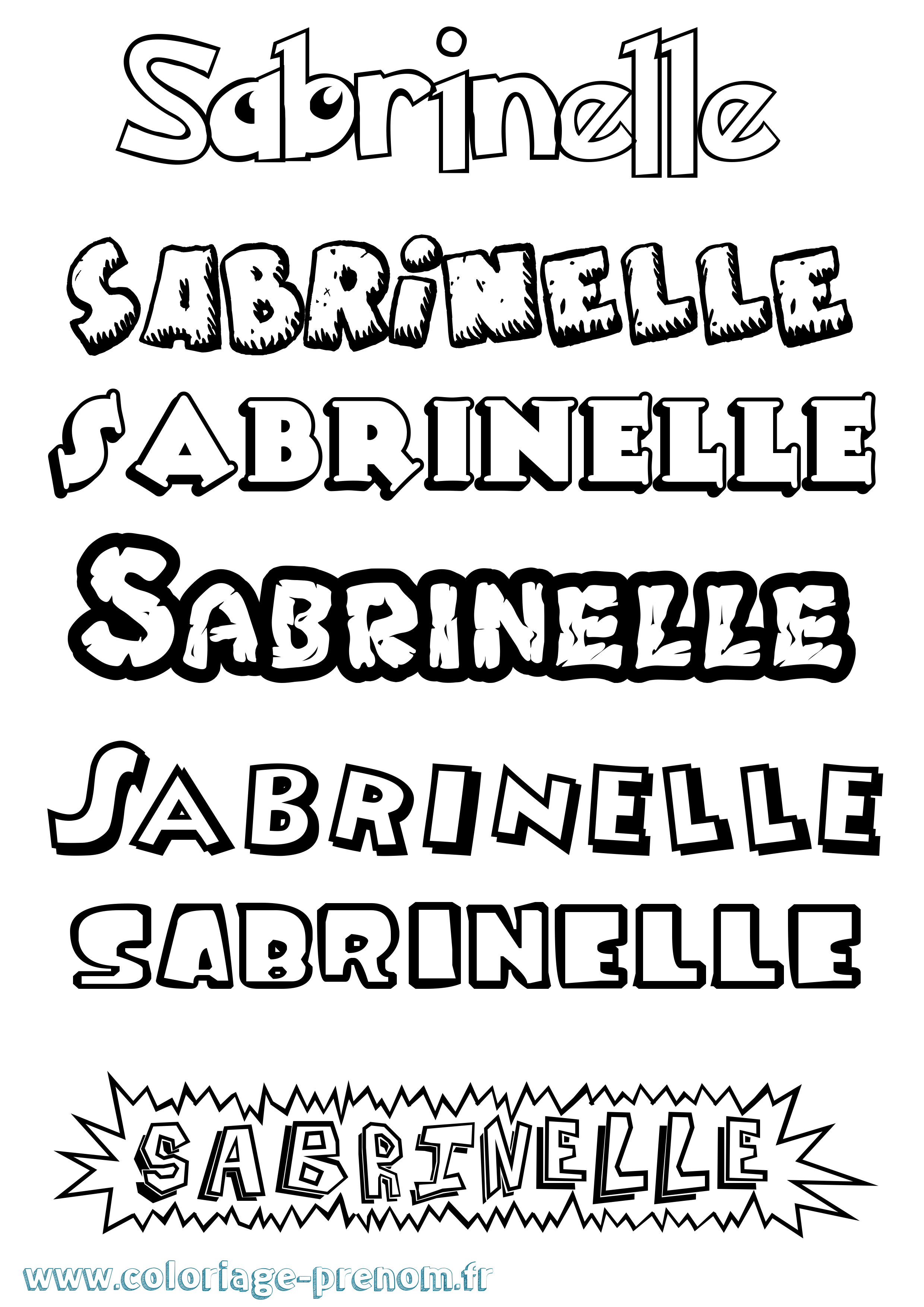 Coloriage Sabrinelle Dessin Animé Coloriage prénom Sabrinelle Dessin Animé