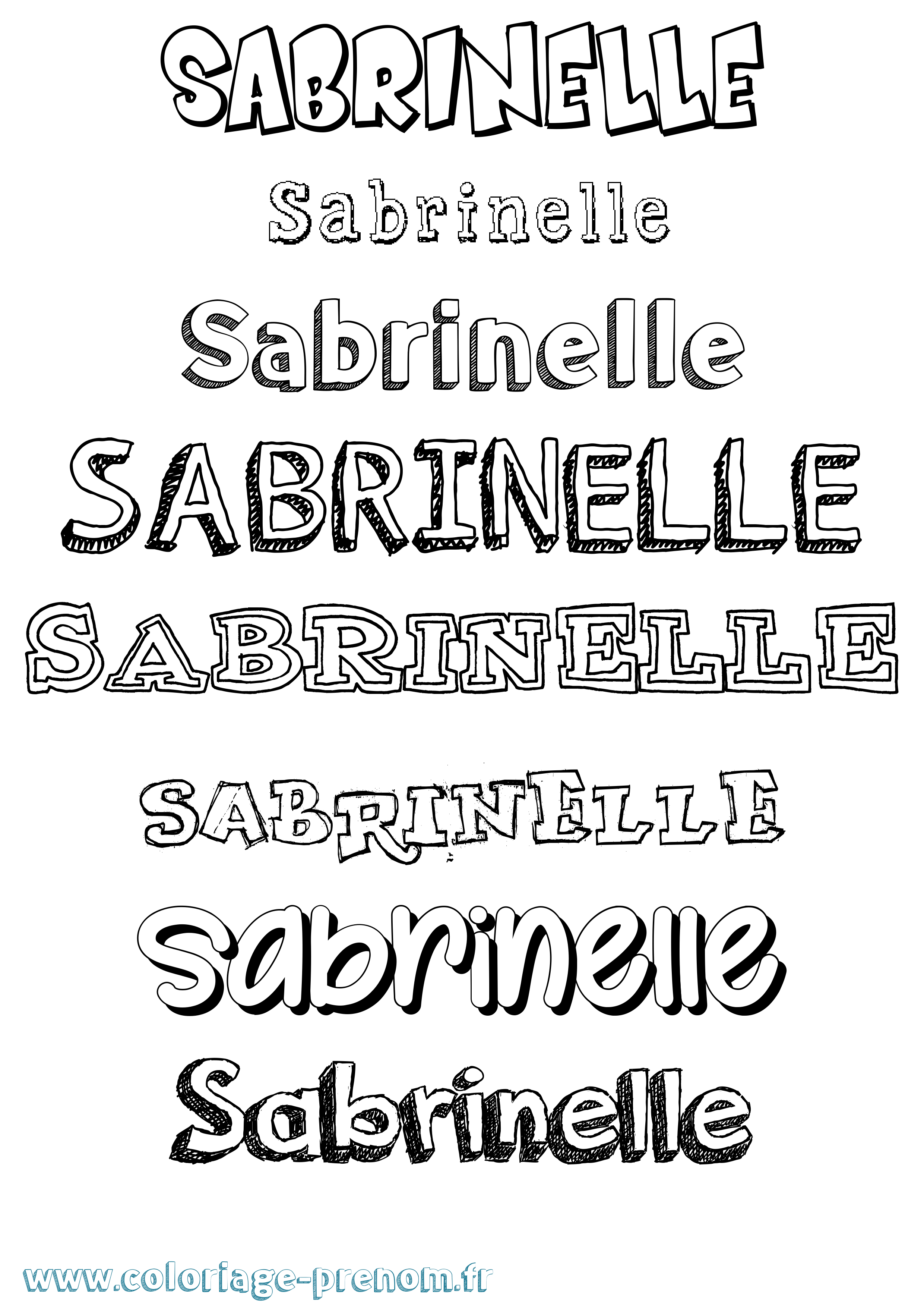 Coloriage Sabrinelle Dessiné Coloriage prénom Sabrinelle Dessiné