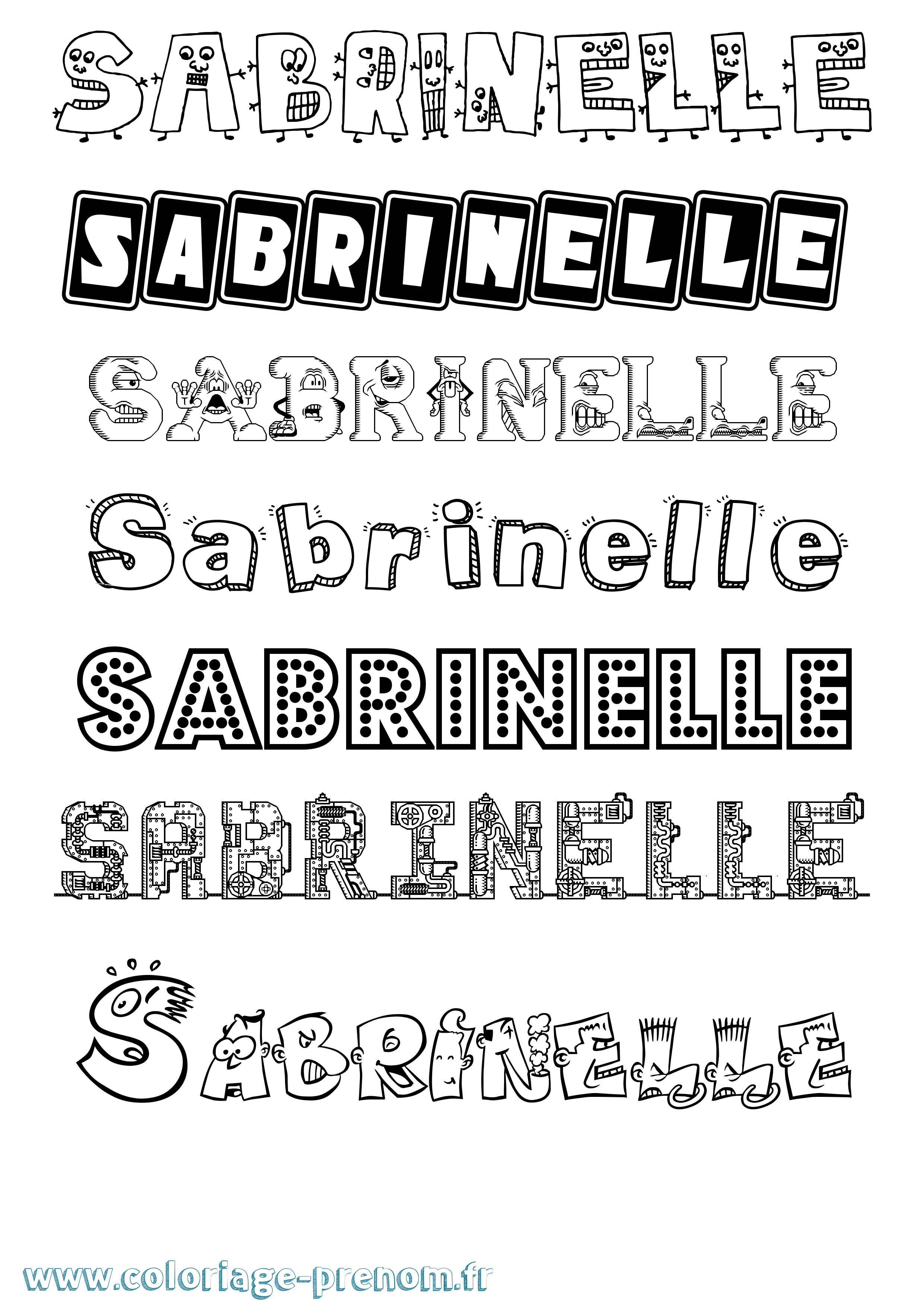 Coloriage Sabrinelle Fun Coloriage prénom Sabrinelle Fun
