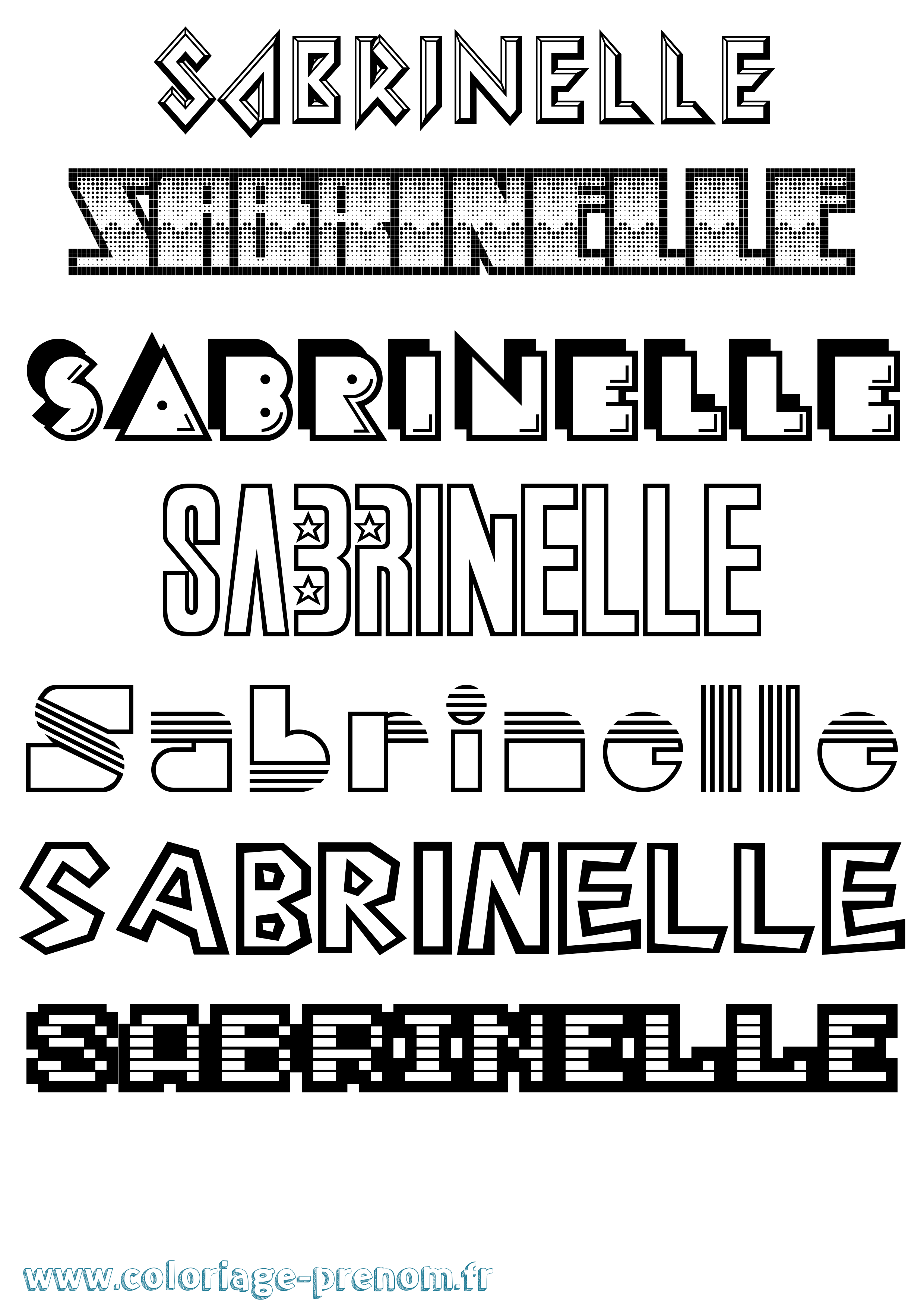 Coloriage Sabrinelle Jeux Vidéos Coloriage prénom Sabrinelle Jeux Vidéos