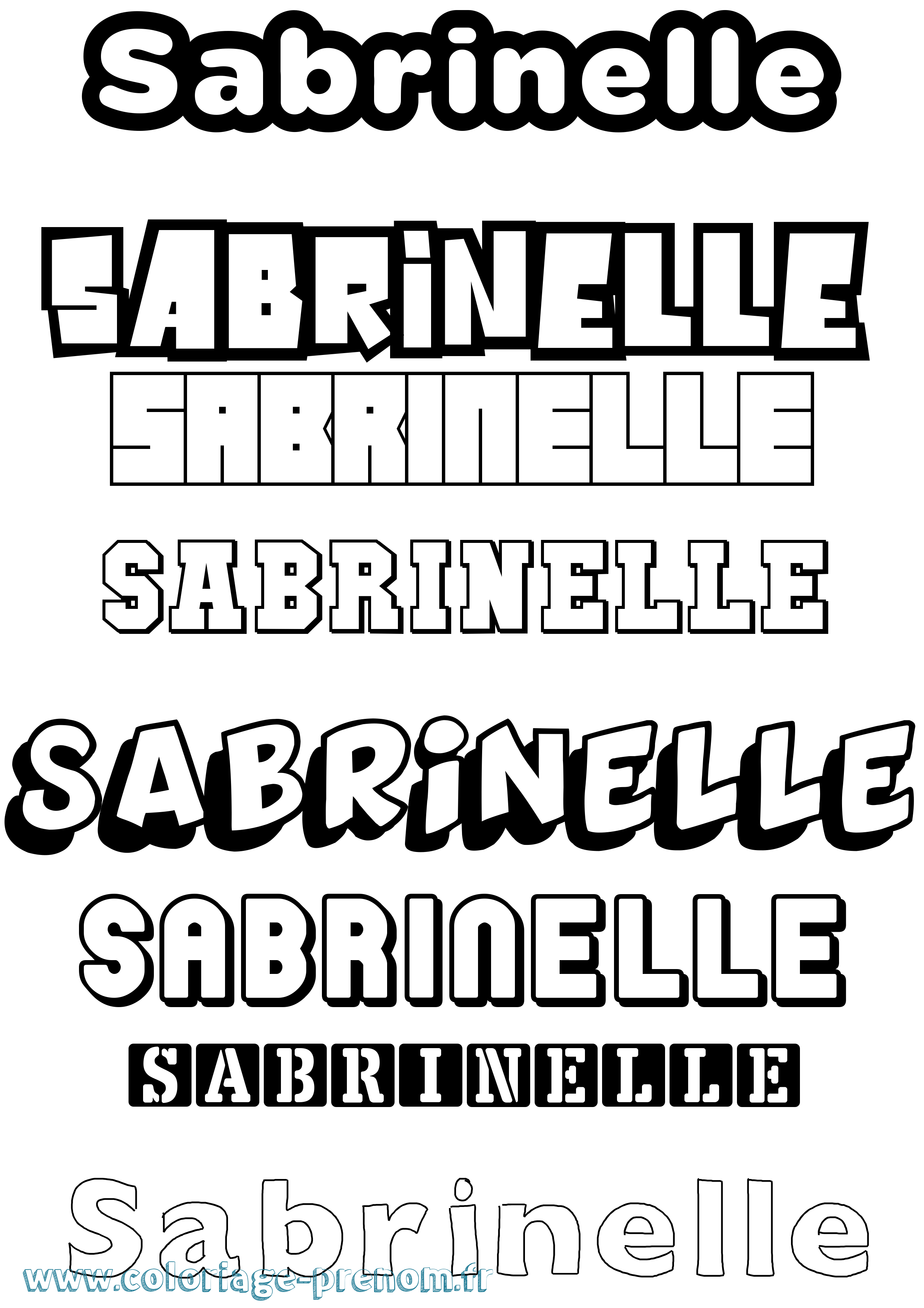 Coloriage Sabrinelle Simple Coloriage prénom Sabrinelle Simple