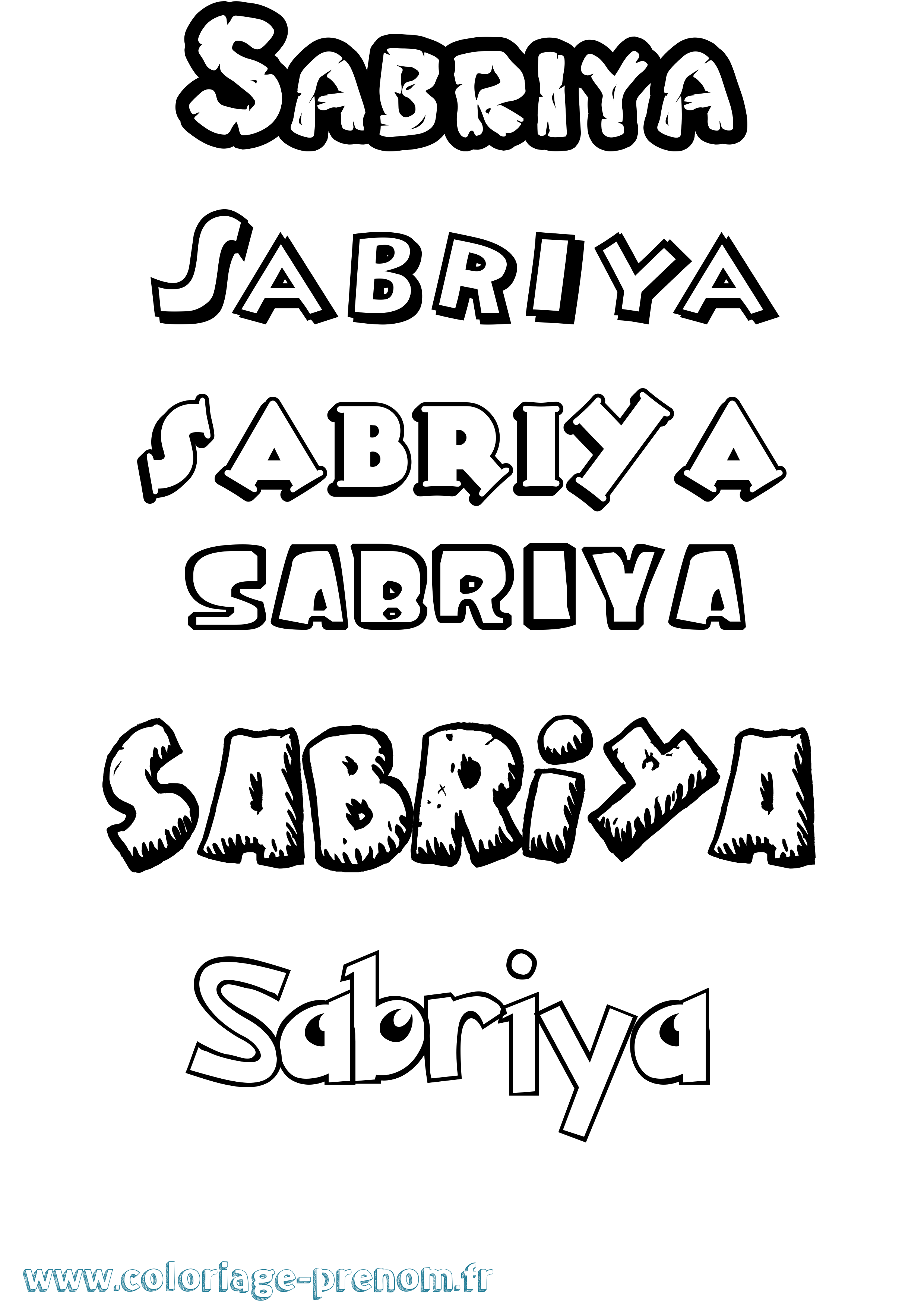 Coloriage Sabriya Dessin Animé Coloriage prénom Sabriya Dessin Animé