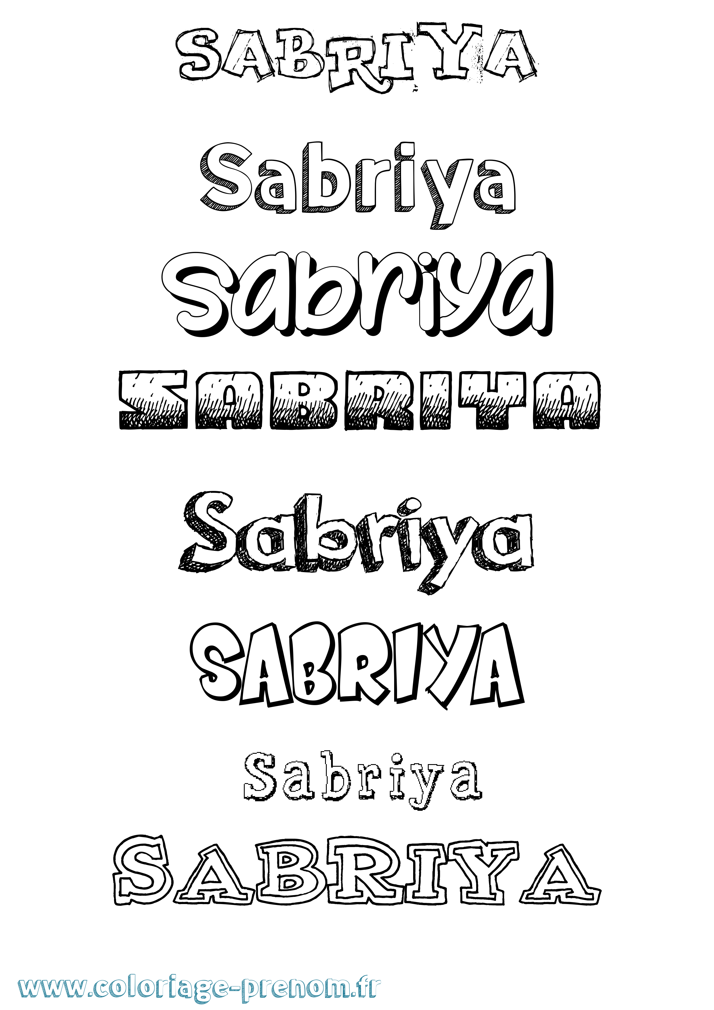 Coloriage Sabriya Dessiné Coloriage prénom Sabriya Dessiné