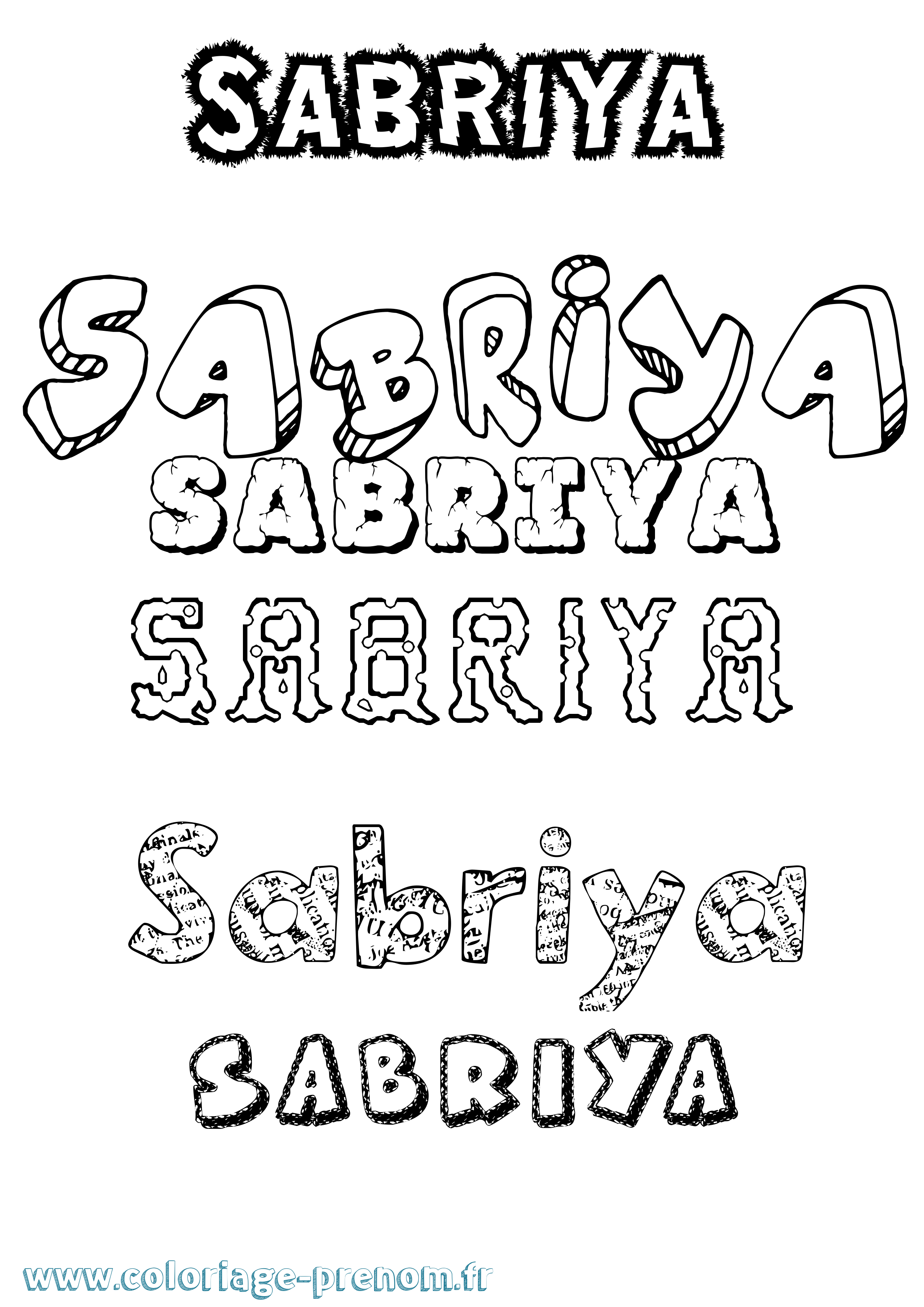 Coloriage Sabriya Destructuré Coloriage prénom Sabriya Destructuré