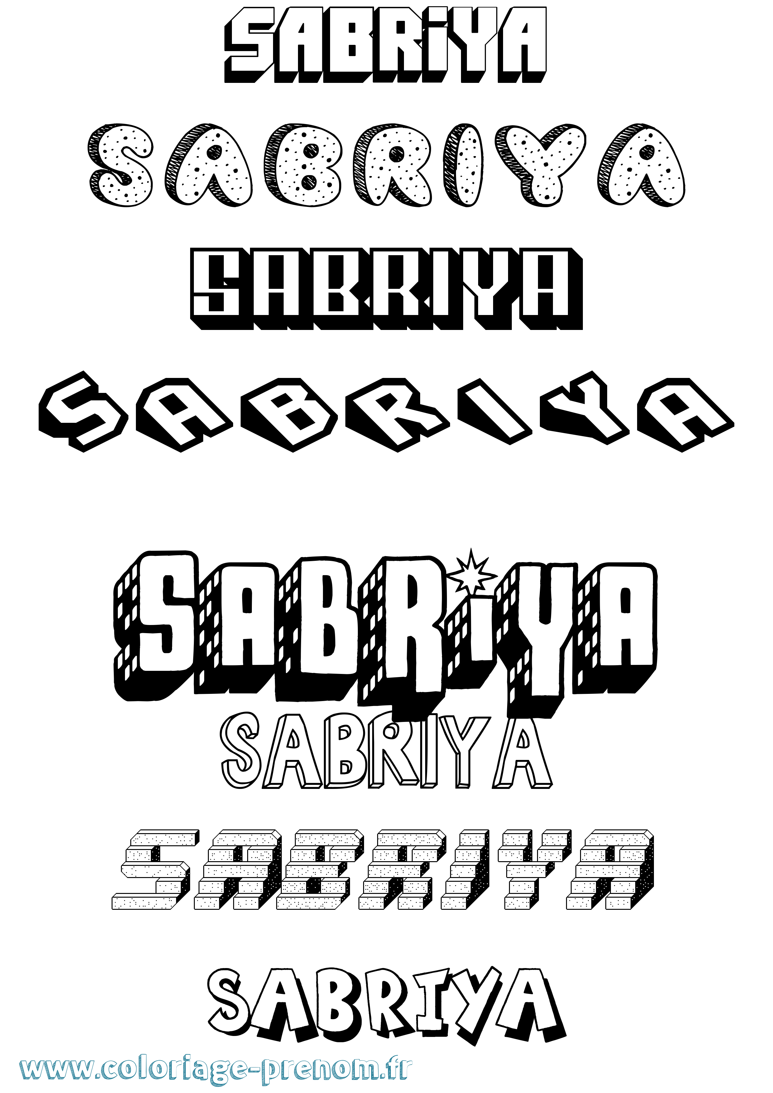 Coloriage Sabriya Effet 3D Coloriage prénom Sabriya Effet 3D