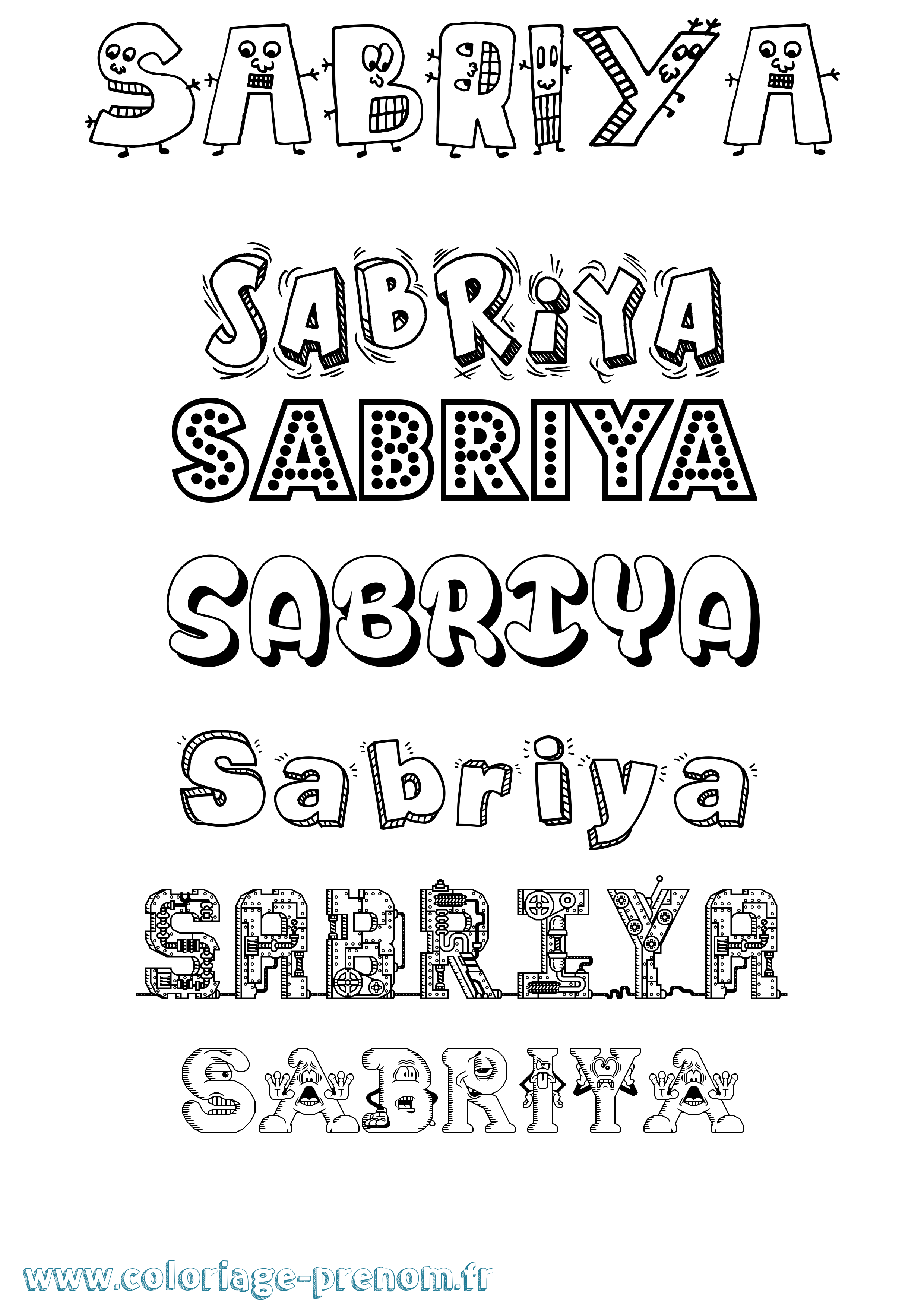 Coloriage Sabriya Fun Coloriage prénom Sabriya Fun
