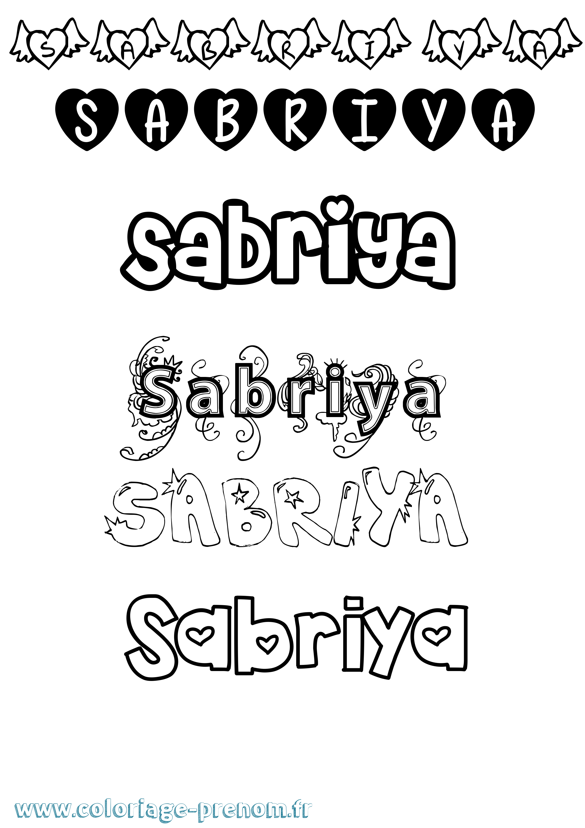 Coloriage Sabriya Girly Coloriage prénom Sabriya Girly