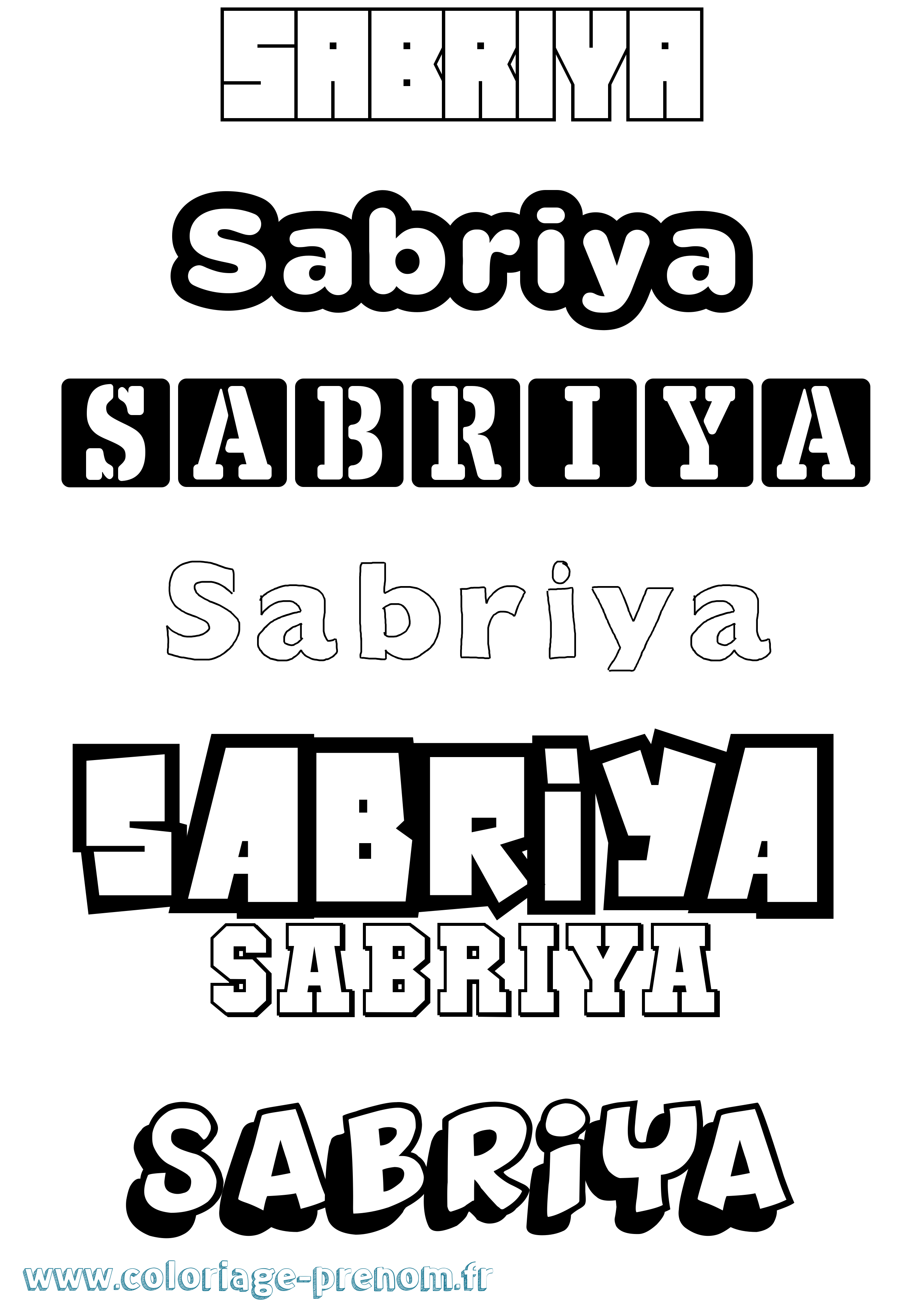 Coloriage Sabriya Simple Coloriage prénom Sabriya Simple