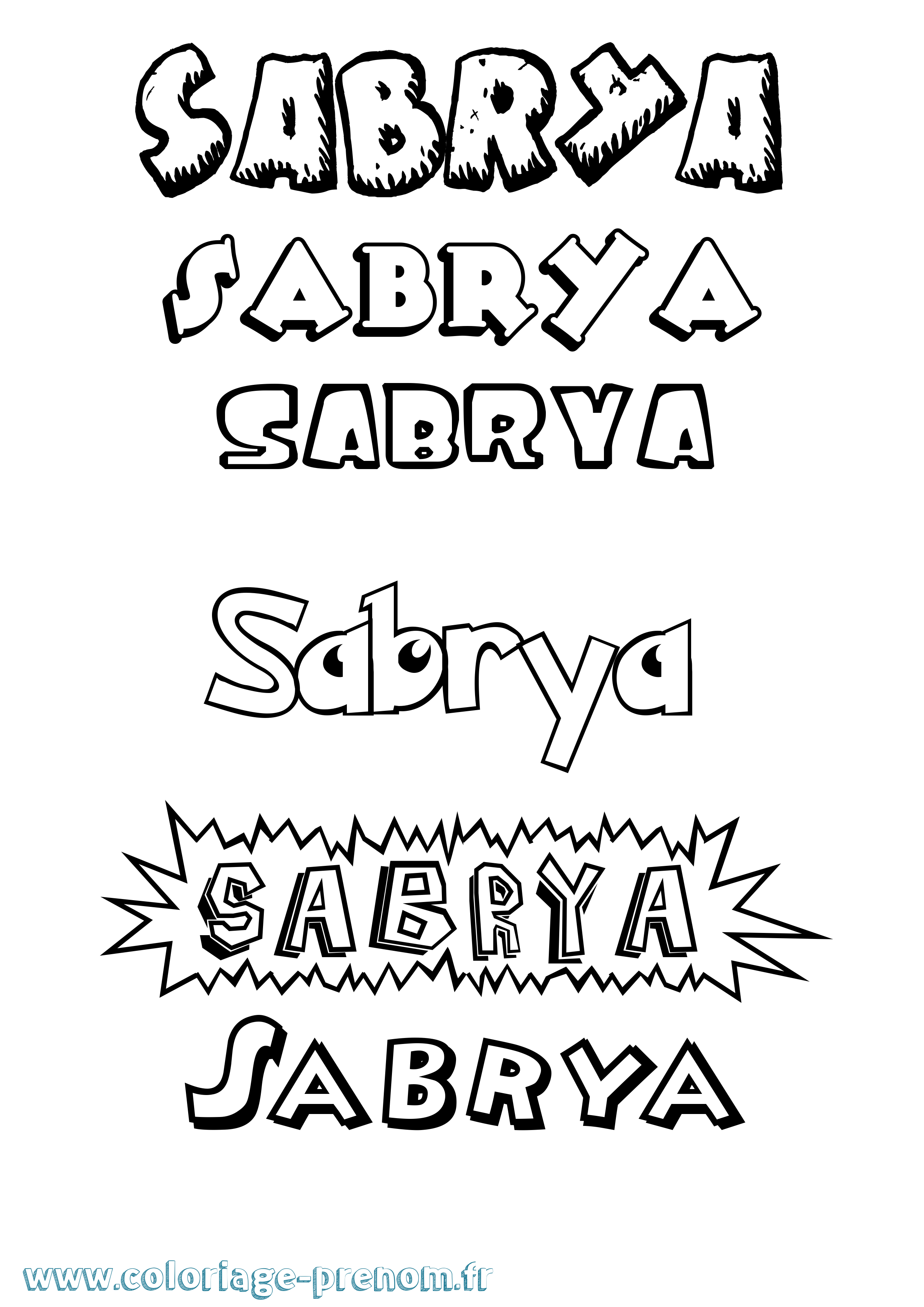 Coloriage Sabrya Dessin Animé Coloriage prénom Sabrya Dessin Animé