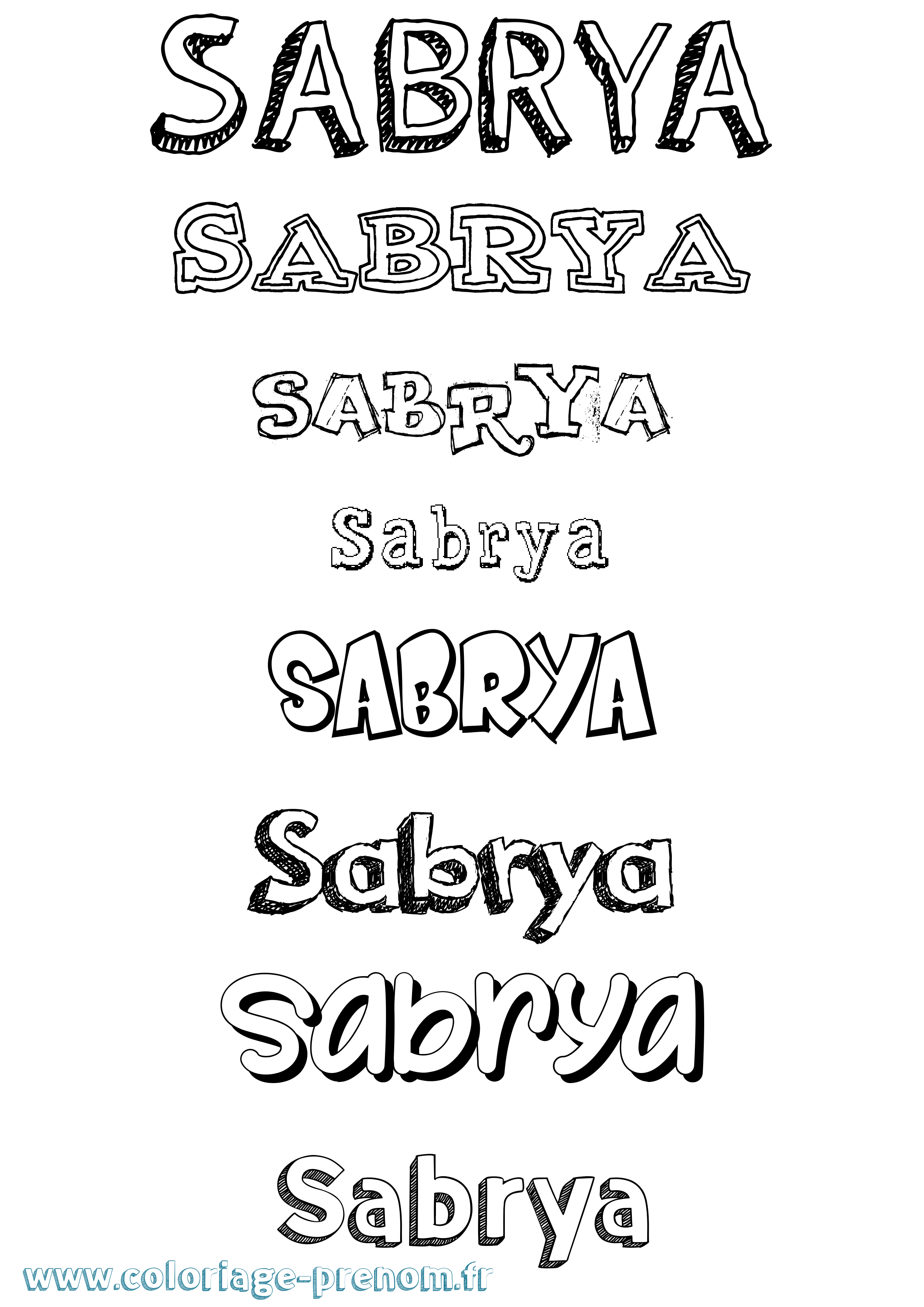 Coloriage Sabrya Dessiné Coloriage prénom Sabrya Dessiné