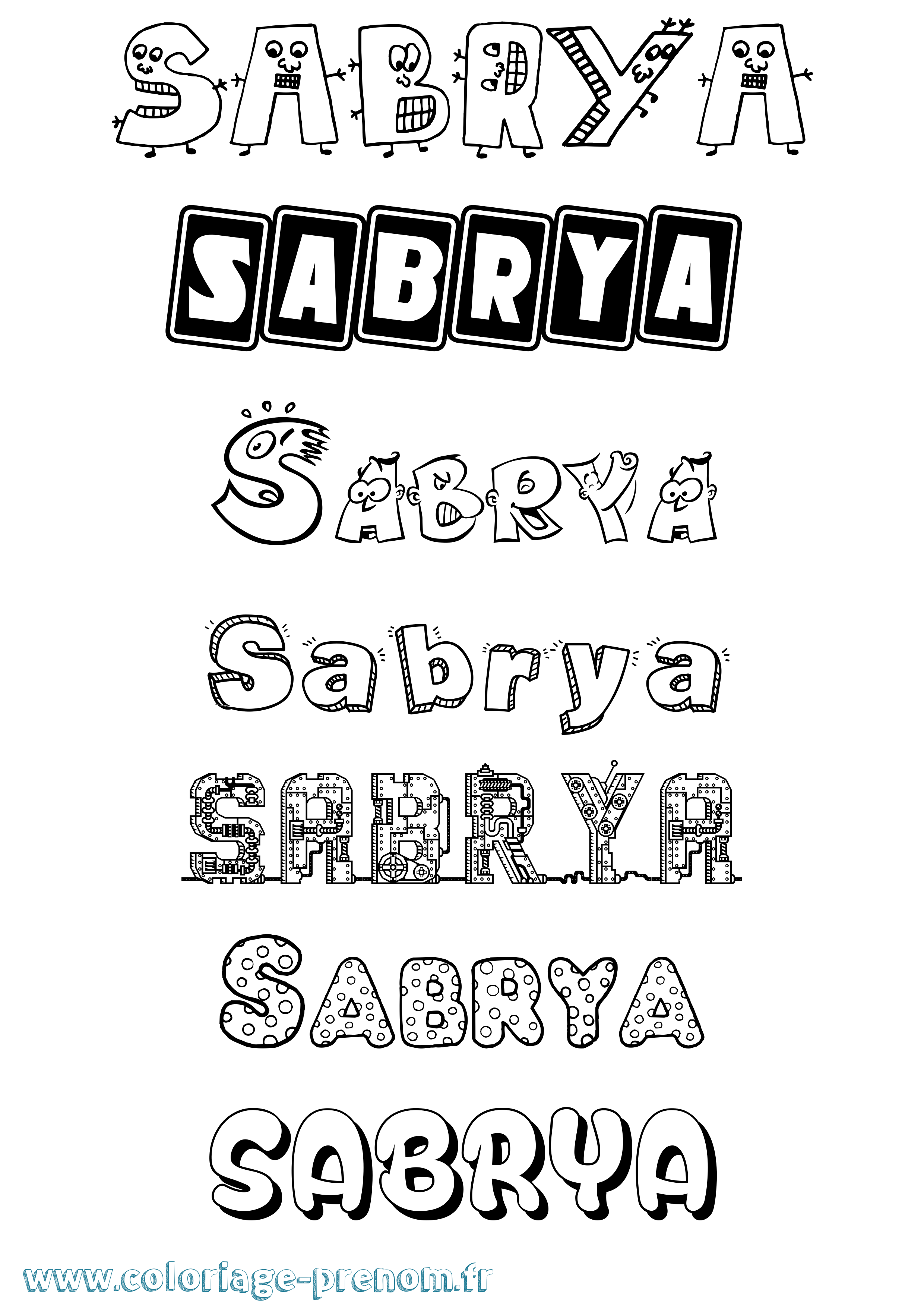 Coloriage Sabrya Fun Coloriage prénom Sabrya Fun