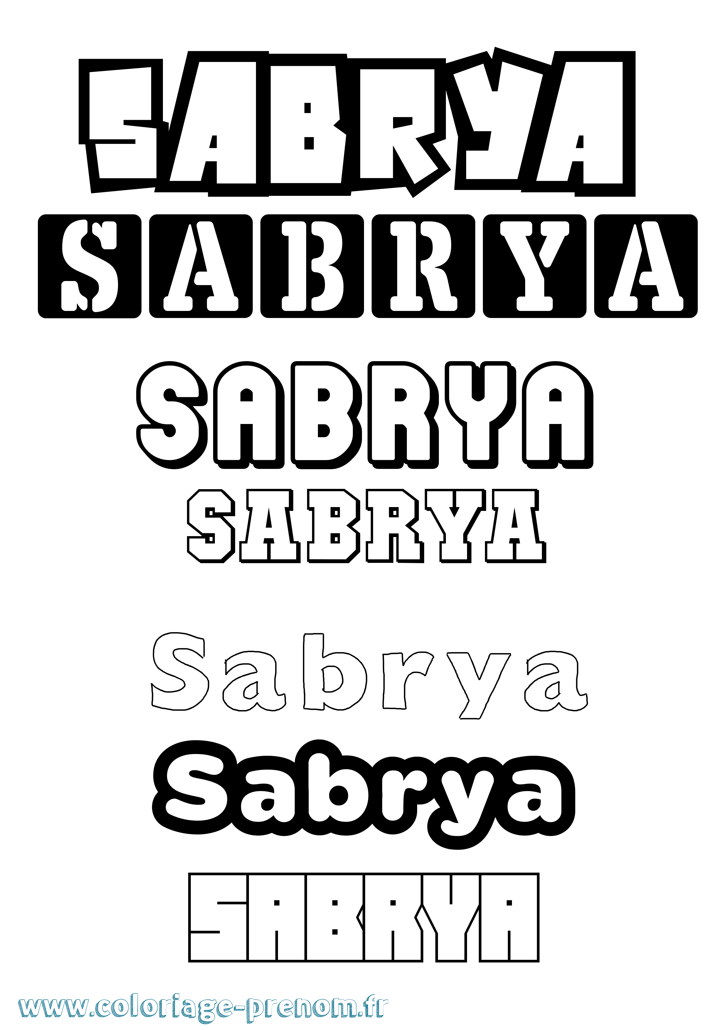 Coloriage Sabrya Simple Coloriage prénom Sabrya Simple