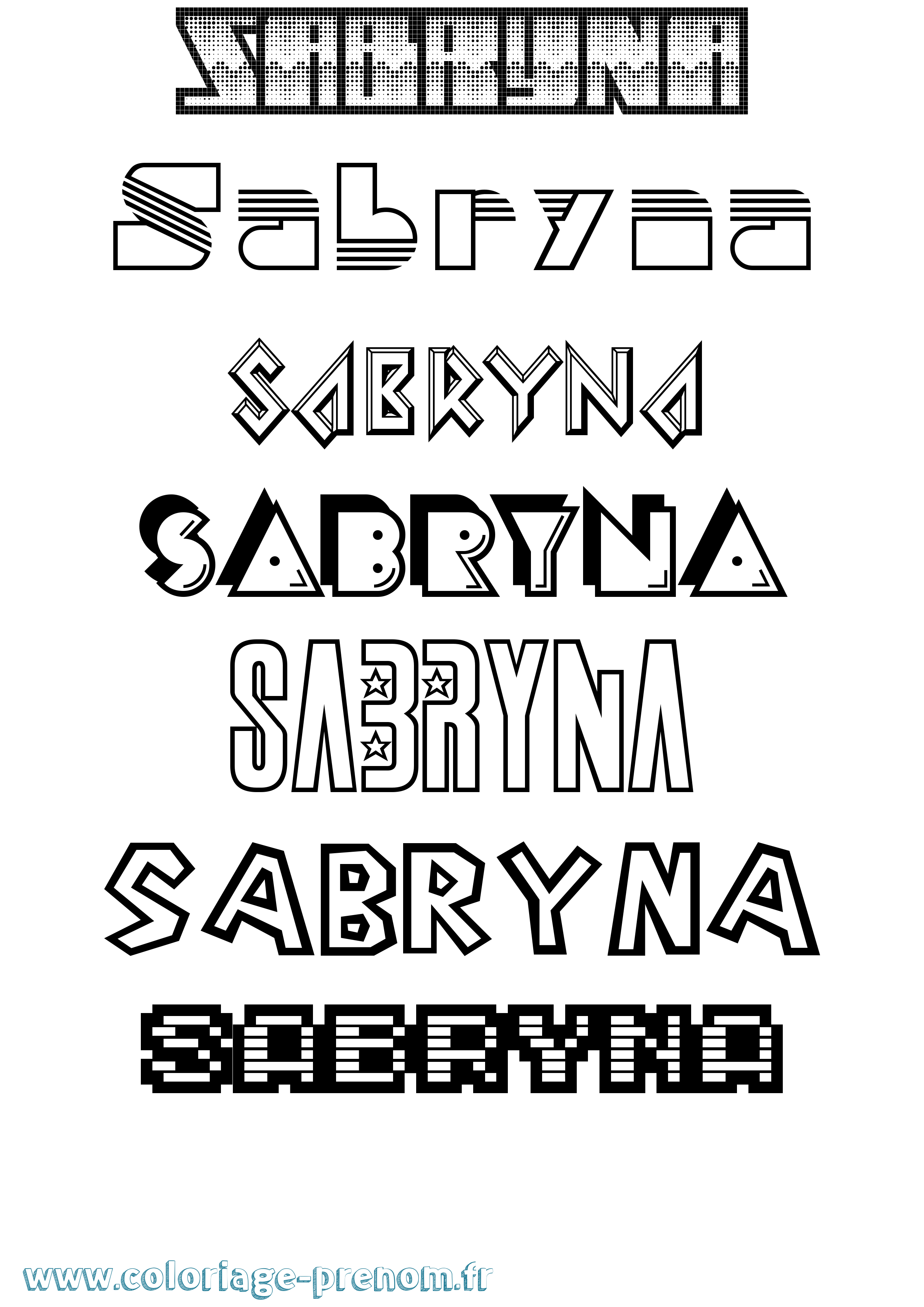Coloriage Sabryna Jeux Vidéos Coloriage prénom Sabryna Jeux Vidéos