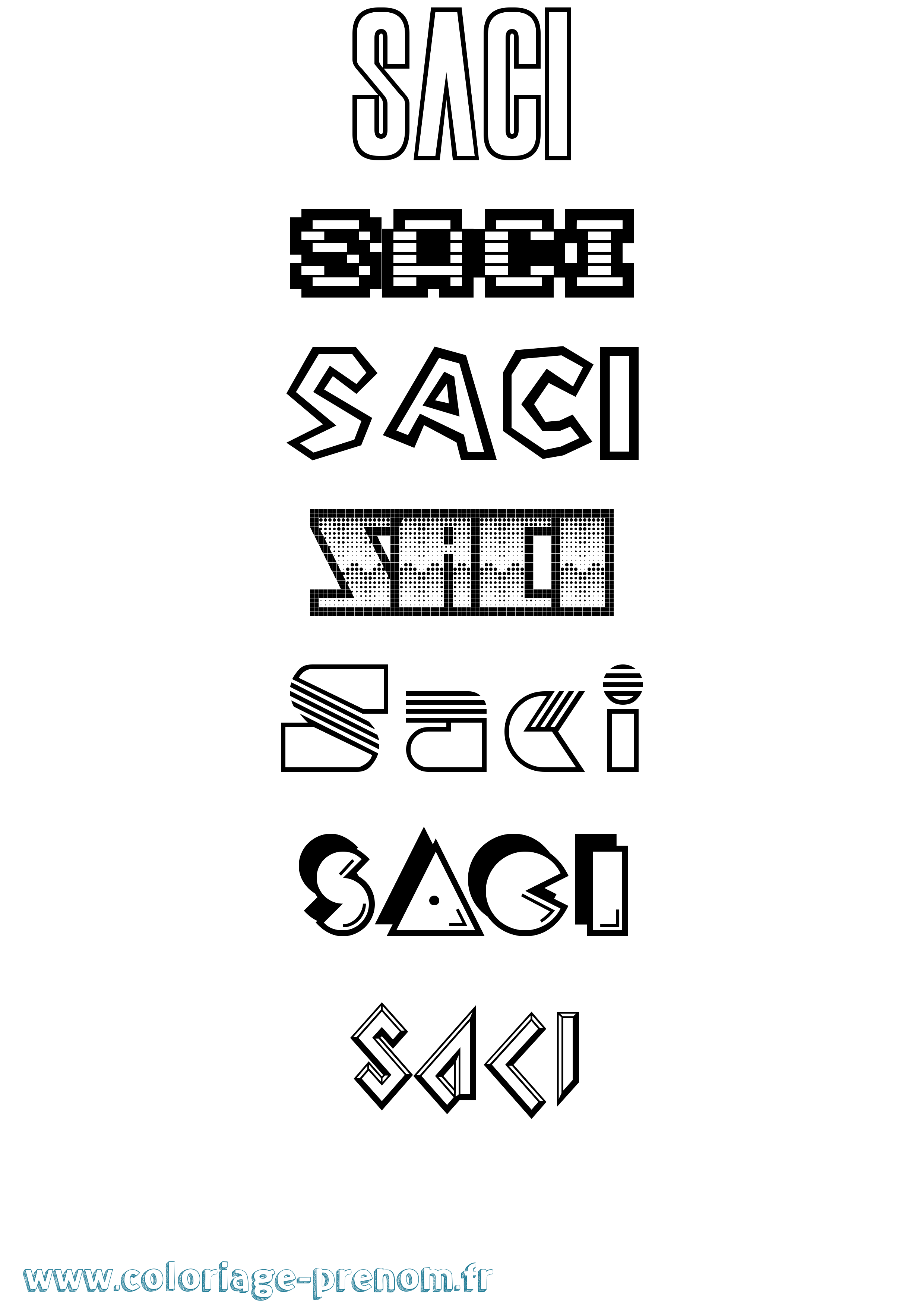 Coloriage Saci Jeux Vidéos Coloriage prénom Saci Jeux Vidéos