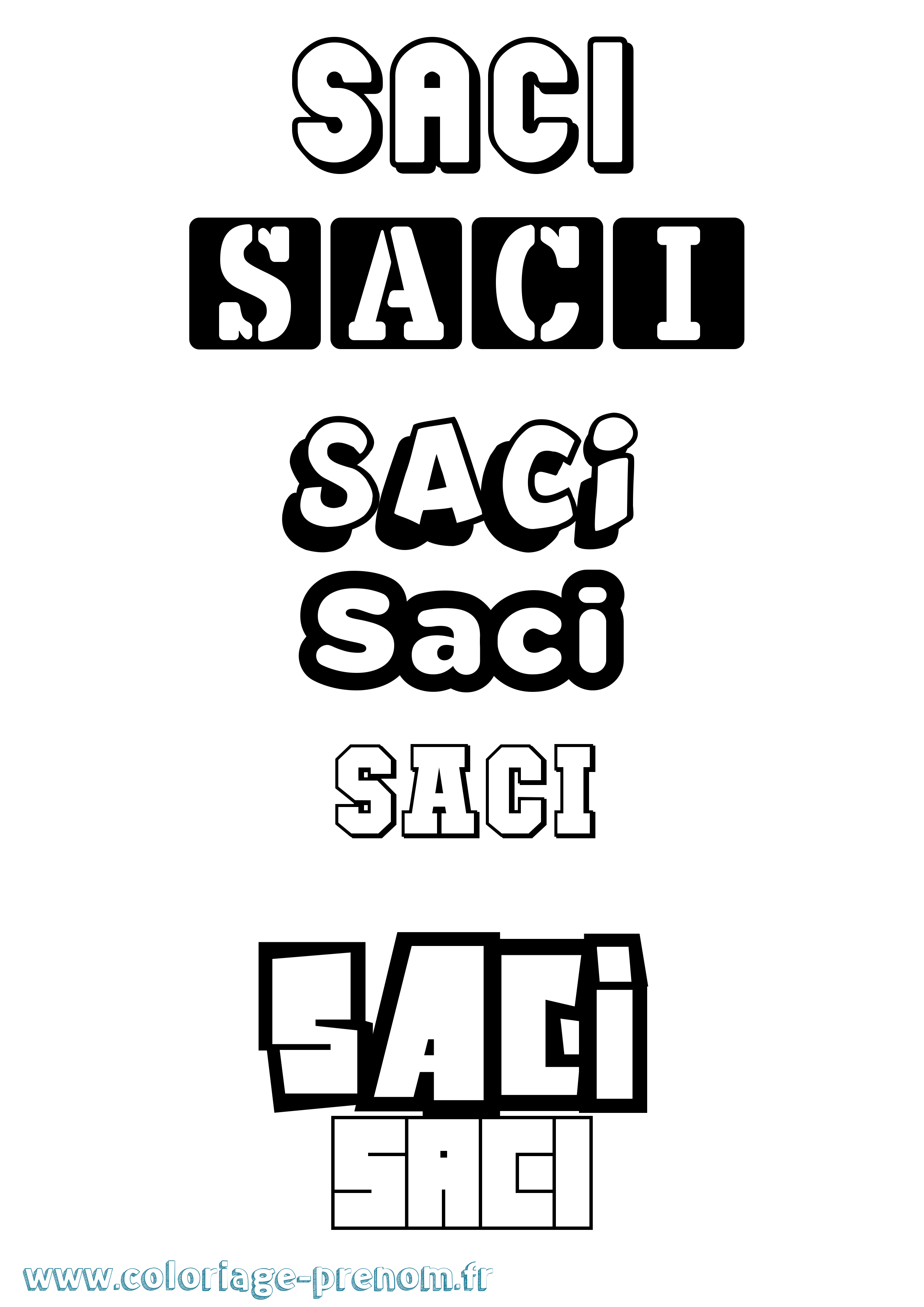 Coloriage Saci Simple Coloriage prénom Saci Simple
