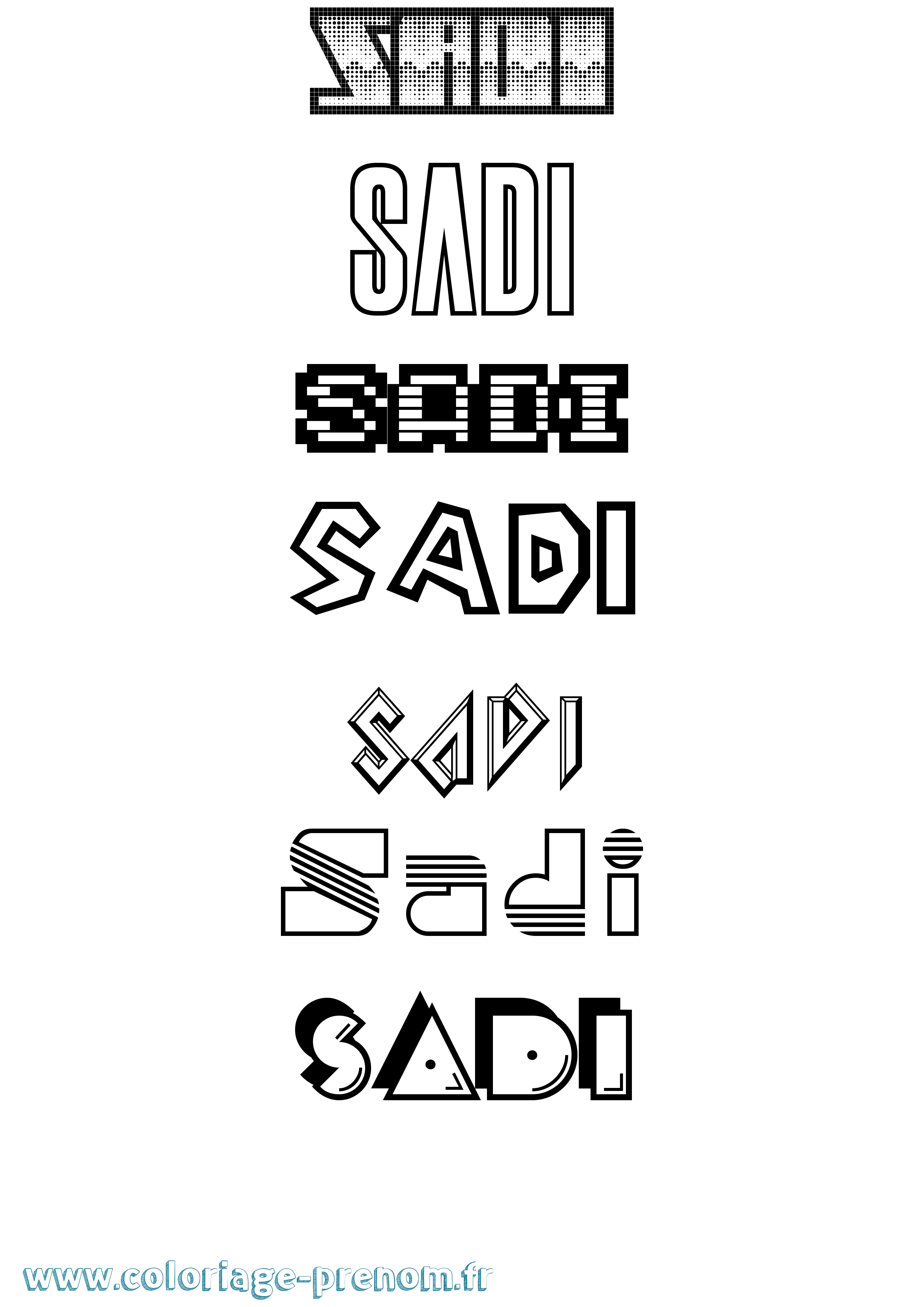 Coloriage Sadi Jeux Vidéos Coloriage prénom Sadi Jeux Vidéos