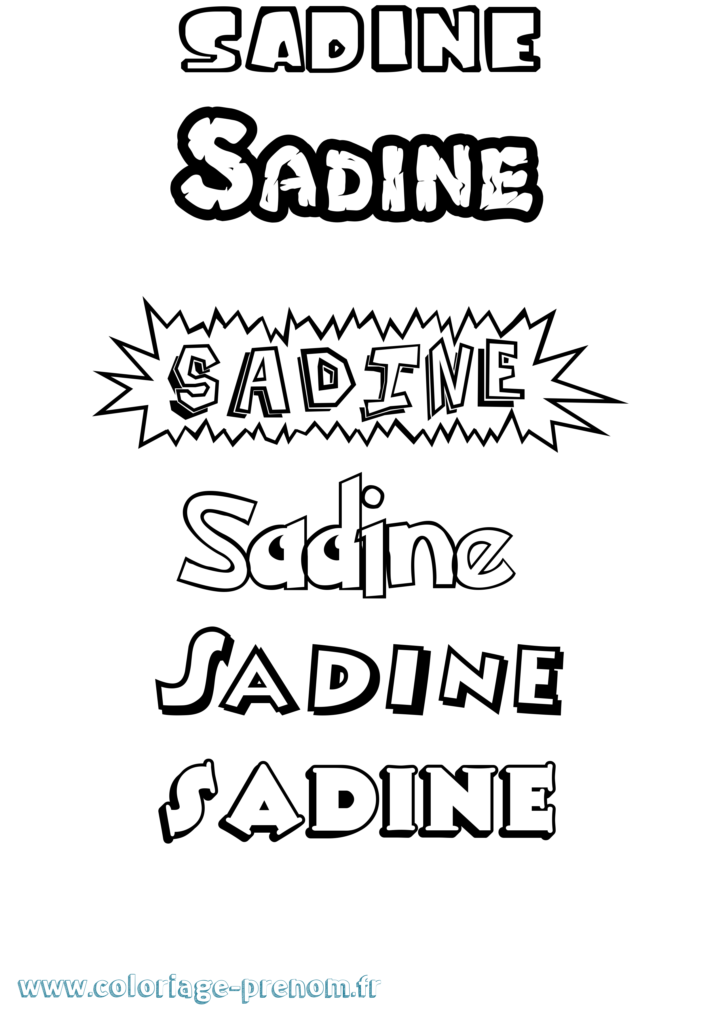 Coloriage Sadine Dessin Animé Coloriage prénom Sadine Dessin Animé