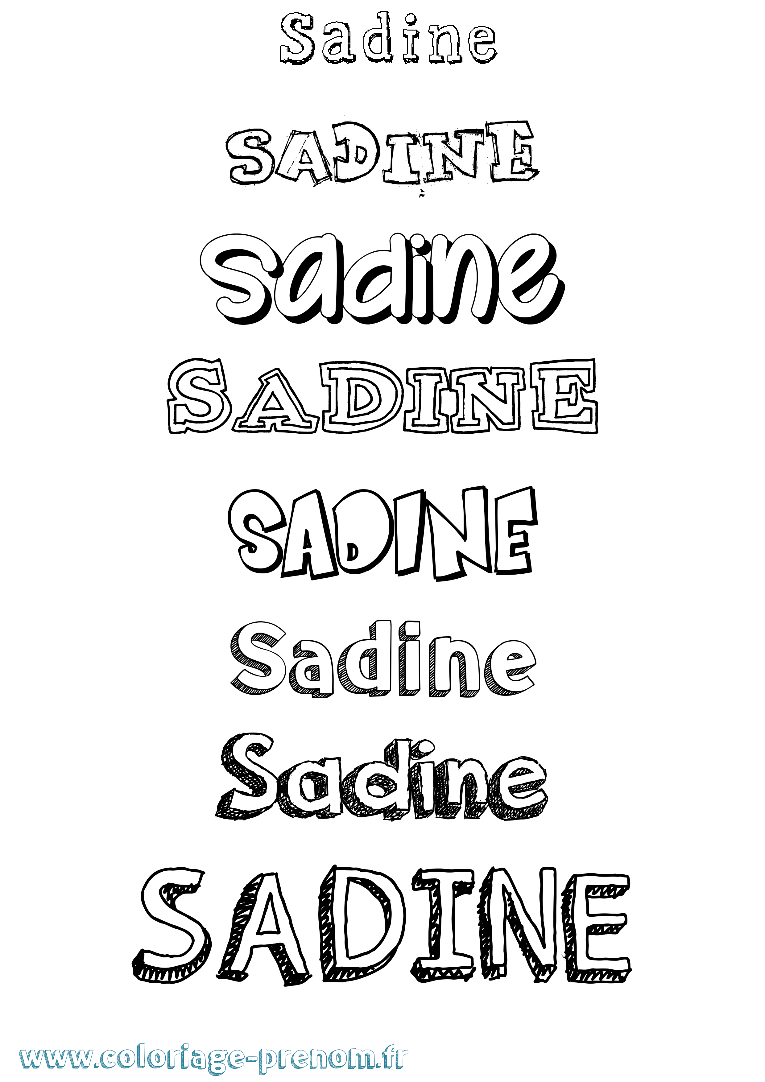 Coloriage Sadine Dessiné Coloriage prénom Sadine Dessiné
