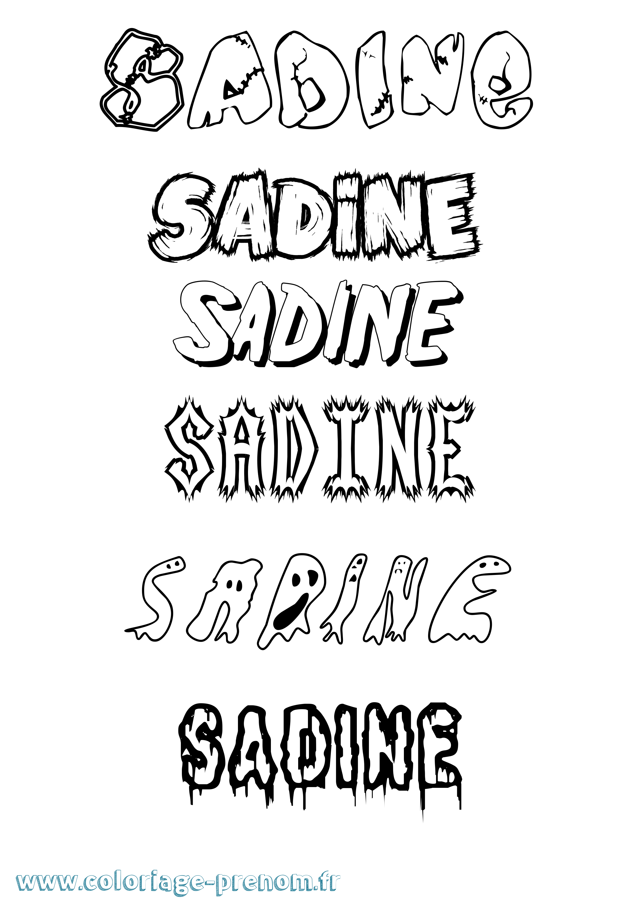 Coloriage Sadine Frisson Coloriage prénom Sadine Frisson