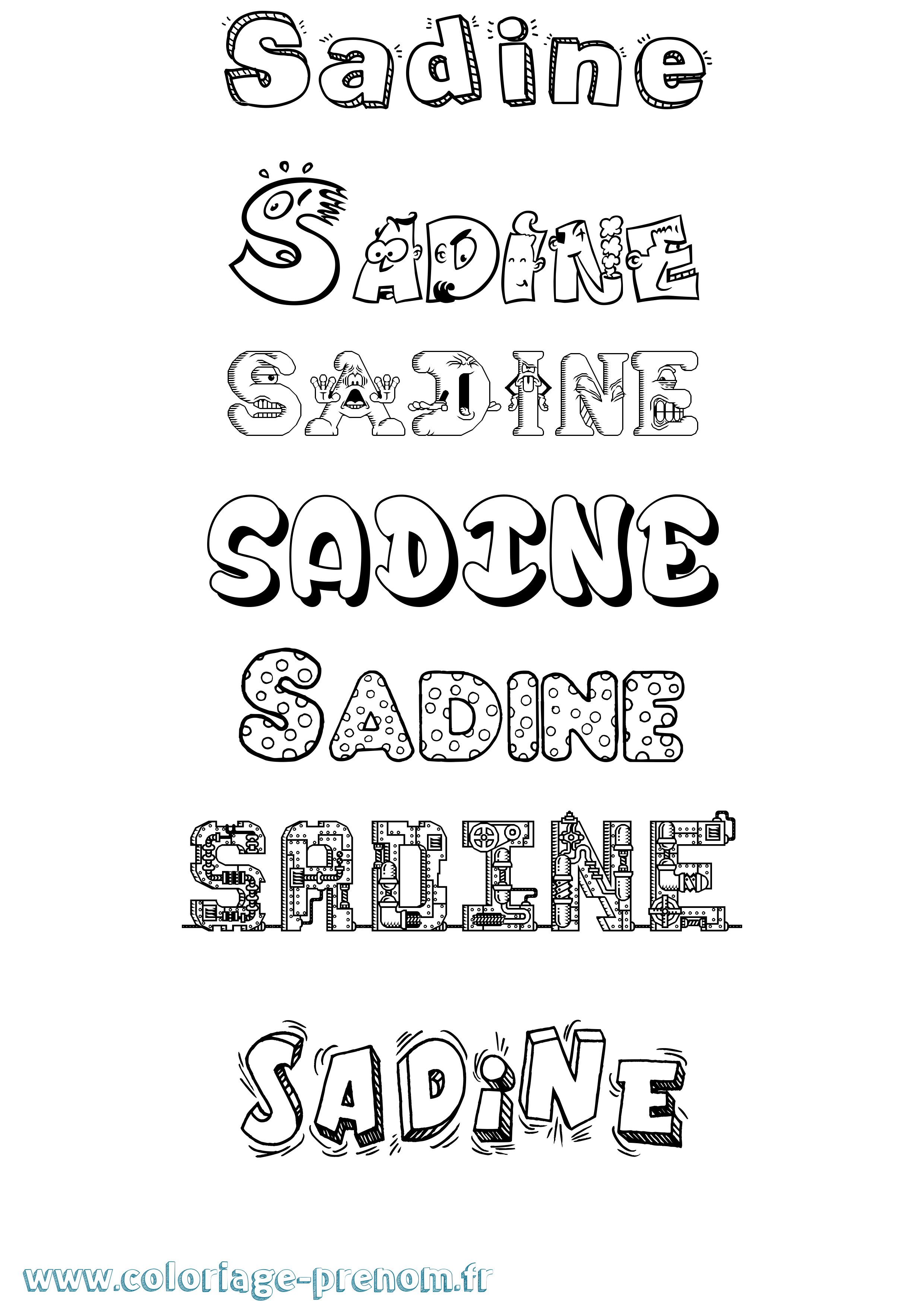Coloriage Sadine Fun Coloriage prénom Sadine Fun