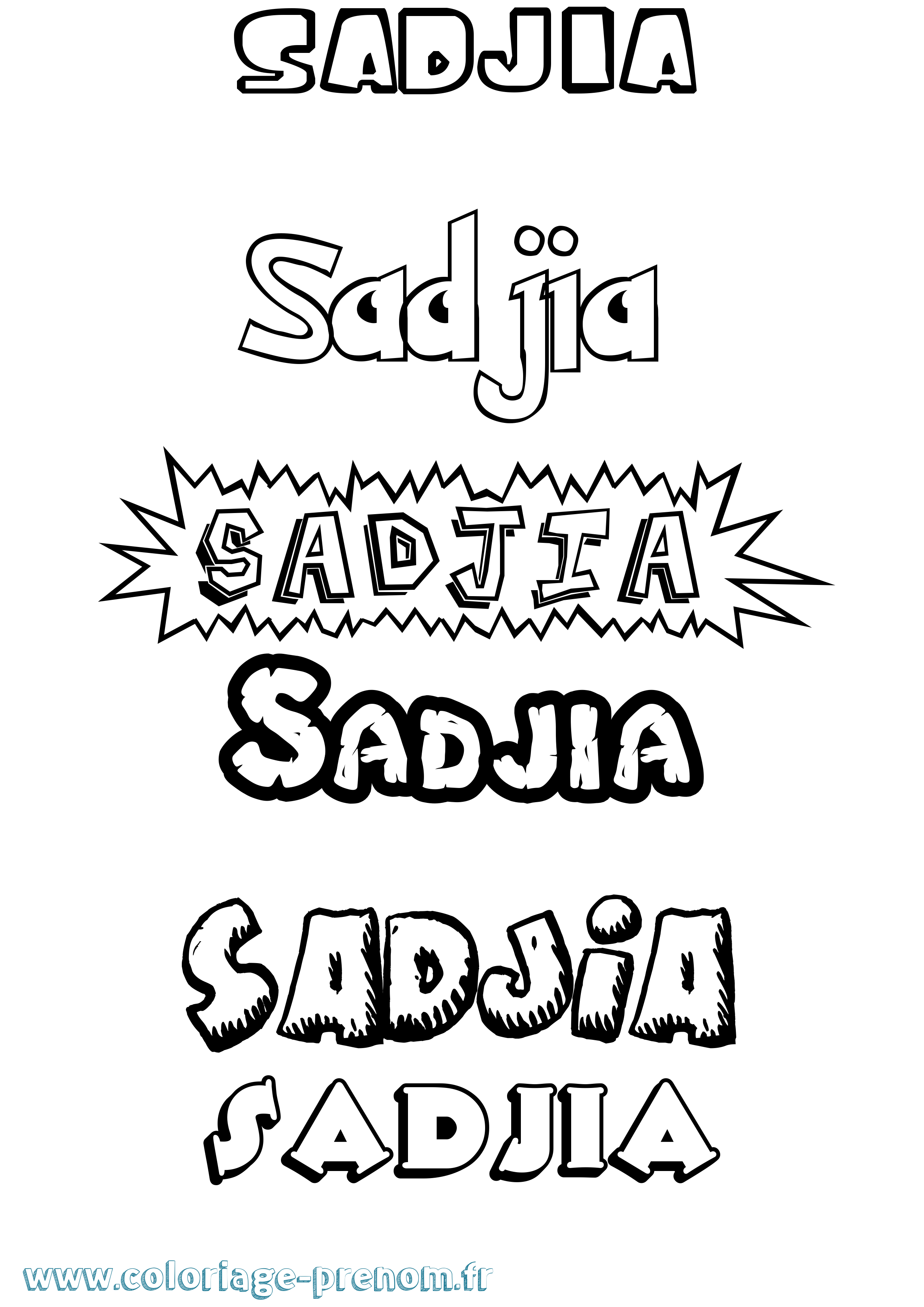 Coloriage Sadjia Dessin Animé Coloriage prénom Sadjia Dessin Animé