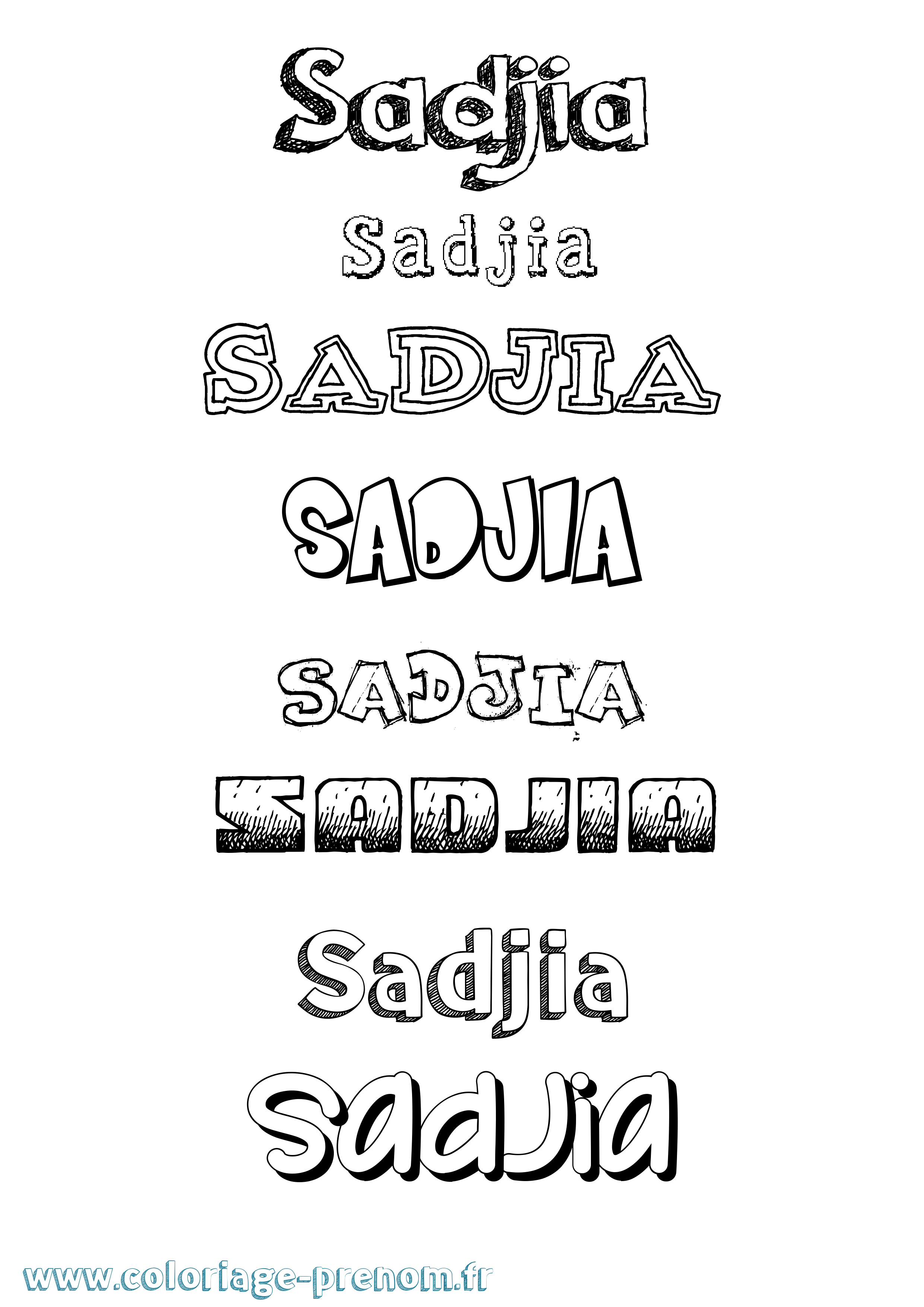Coloriage Sadjia Dessiné Coloriage prénom Sadjia Dessiné