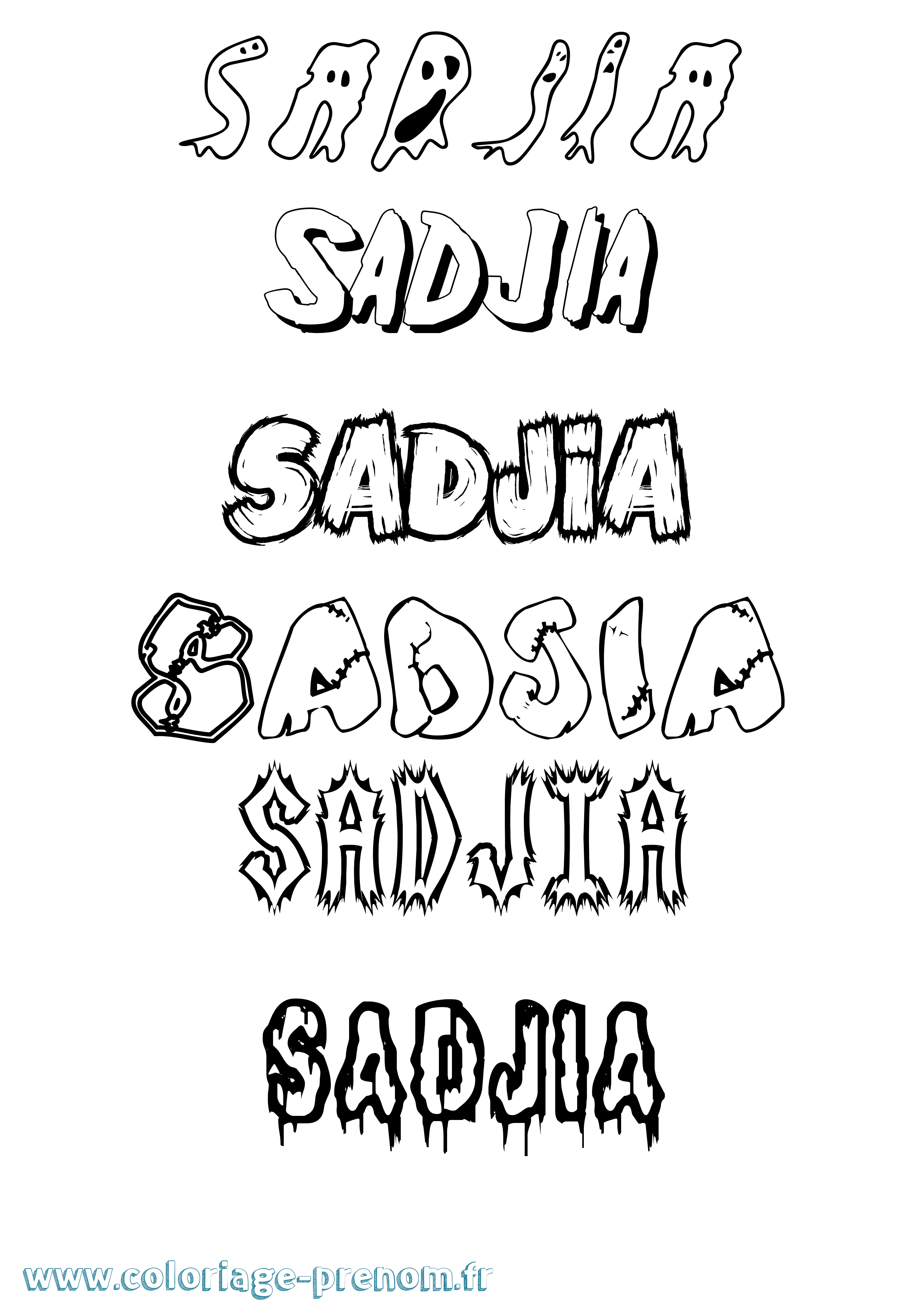 Coloriage Sadjia Frisson Coloriage prénom Sadjia Frisson