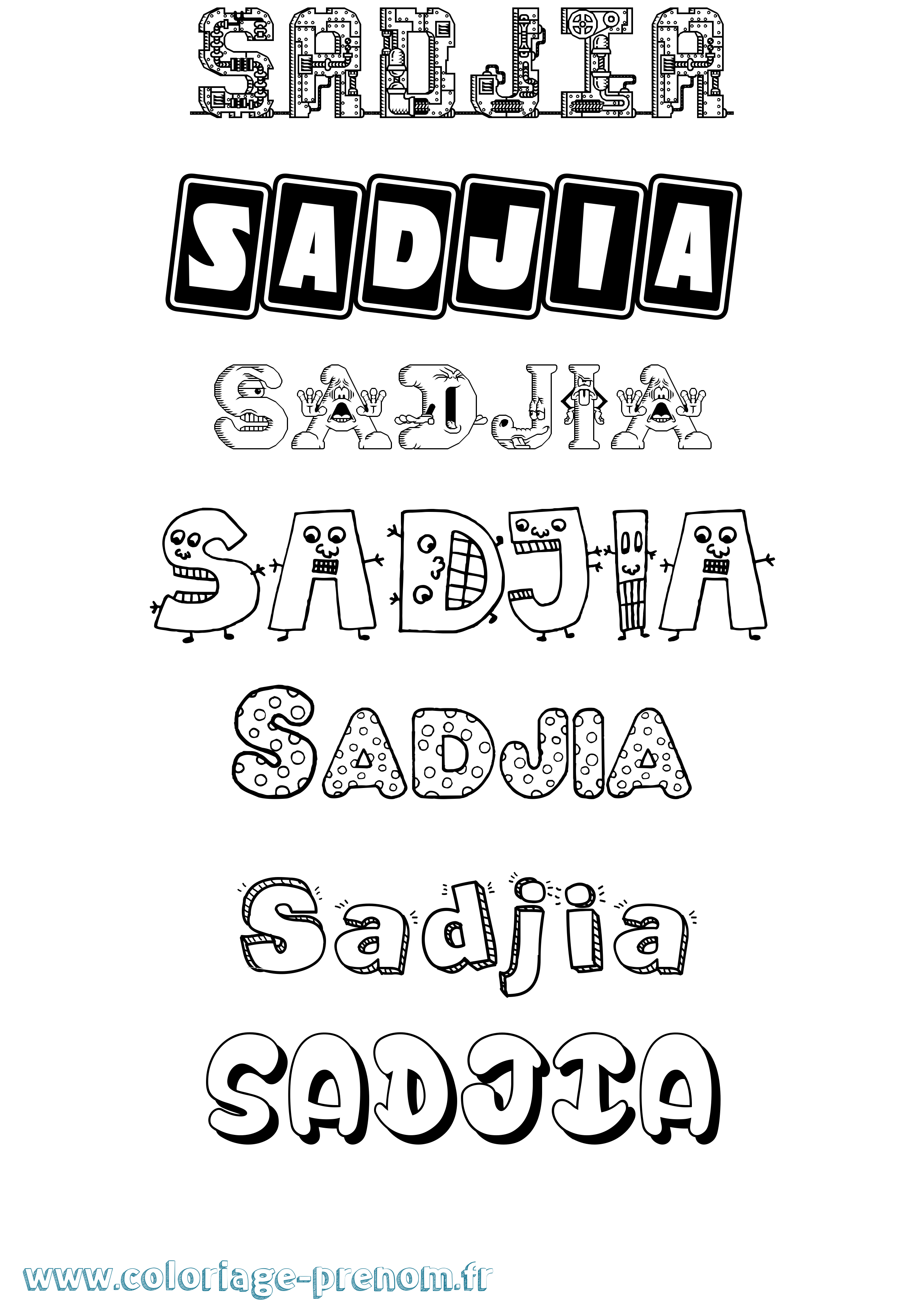 Coloriage Sadjia Fun Coloriage prénom Sadjia Fun