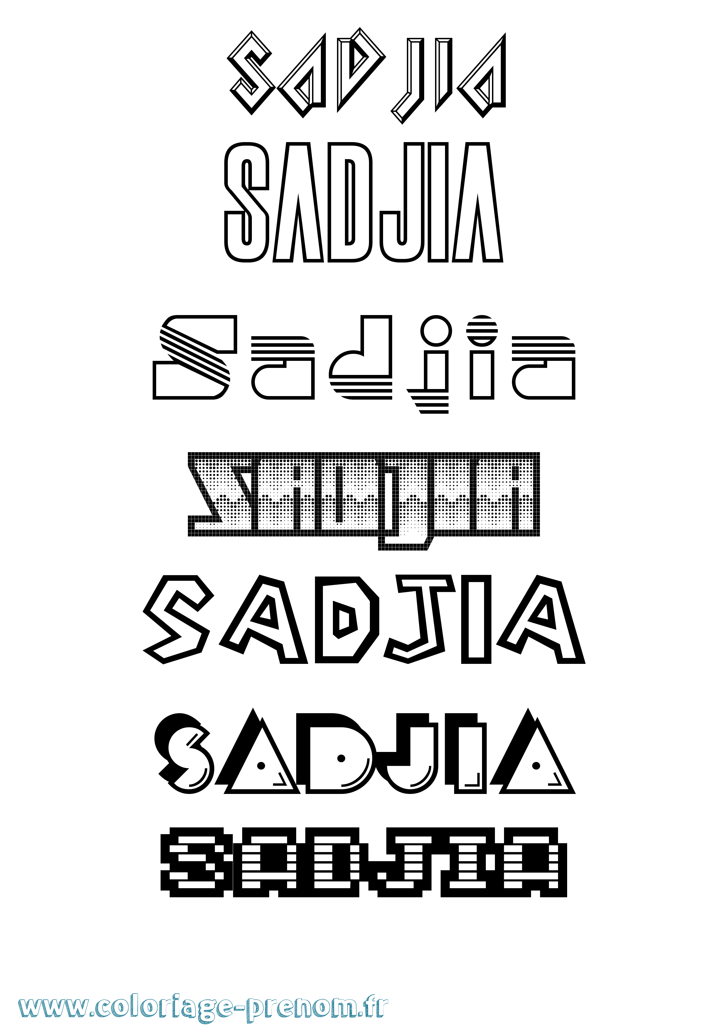 Coloriage Sadjia Jeux Vidéos Coloriage prénom Sadjia Jeux Vidéos